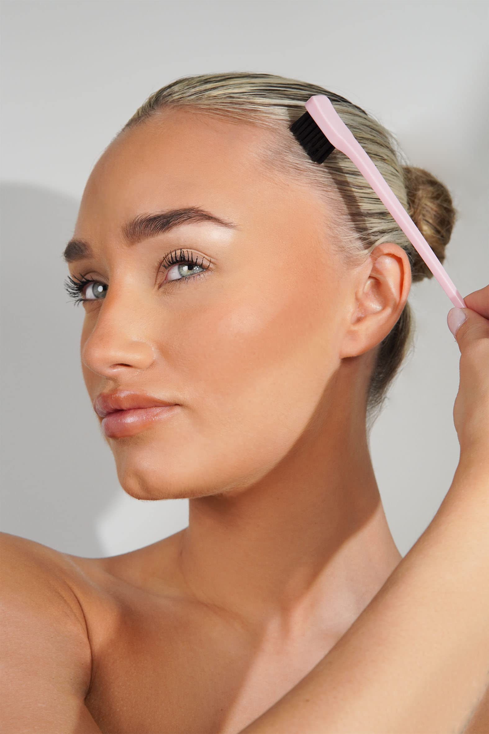 Brushworks Edge Brush & Comb - Pink Hair Styling Tool for Smooth Edges & Flyaways - Perfect for Braids, Ponytails & Natural Hair Styling