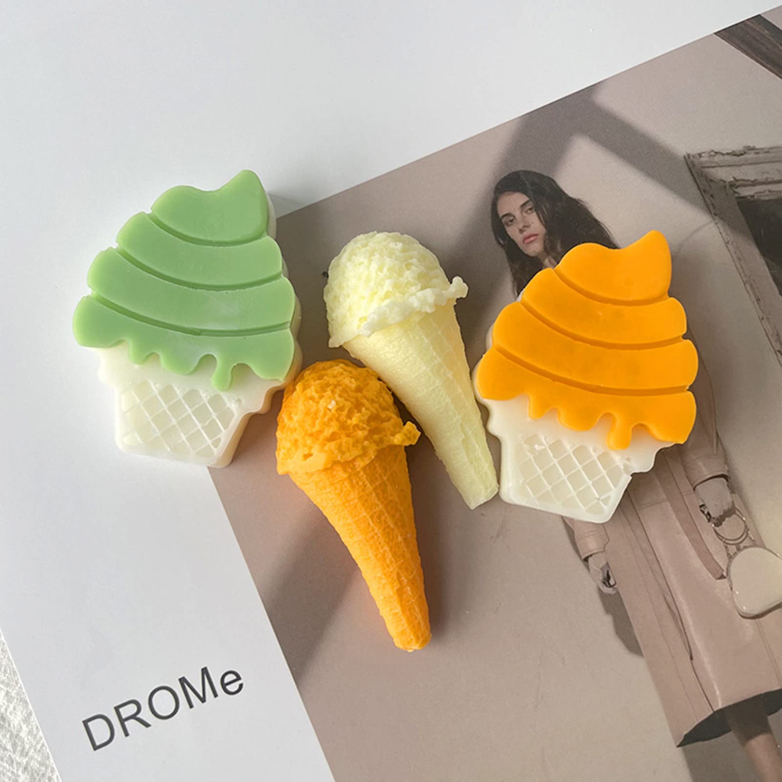 6 Pcs Silicone Ice Cream Cone Molds for Popsicles, Chocolate, Candy & Cake Decorating - Reusable Baking Tools for Summer Desserts, DIY Treats & Party Decorations