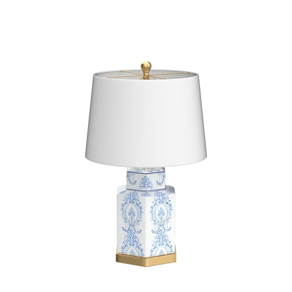 SAFAVIEH Bodin Blue and White 23-inch Table Lamp Set of 2 with LED Bulbs - Modern Bedside Lighting for Bedroom, Living Room & Home Office - Perfect for Reading, Decor & Ambient Lighting