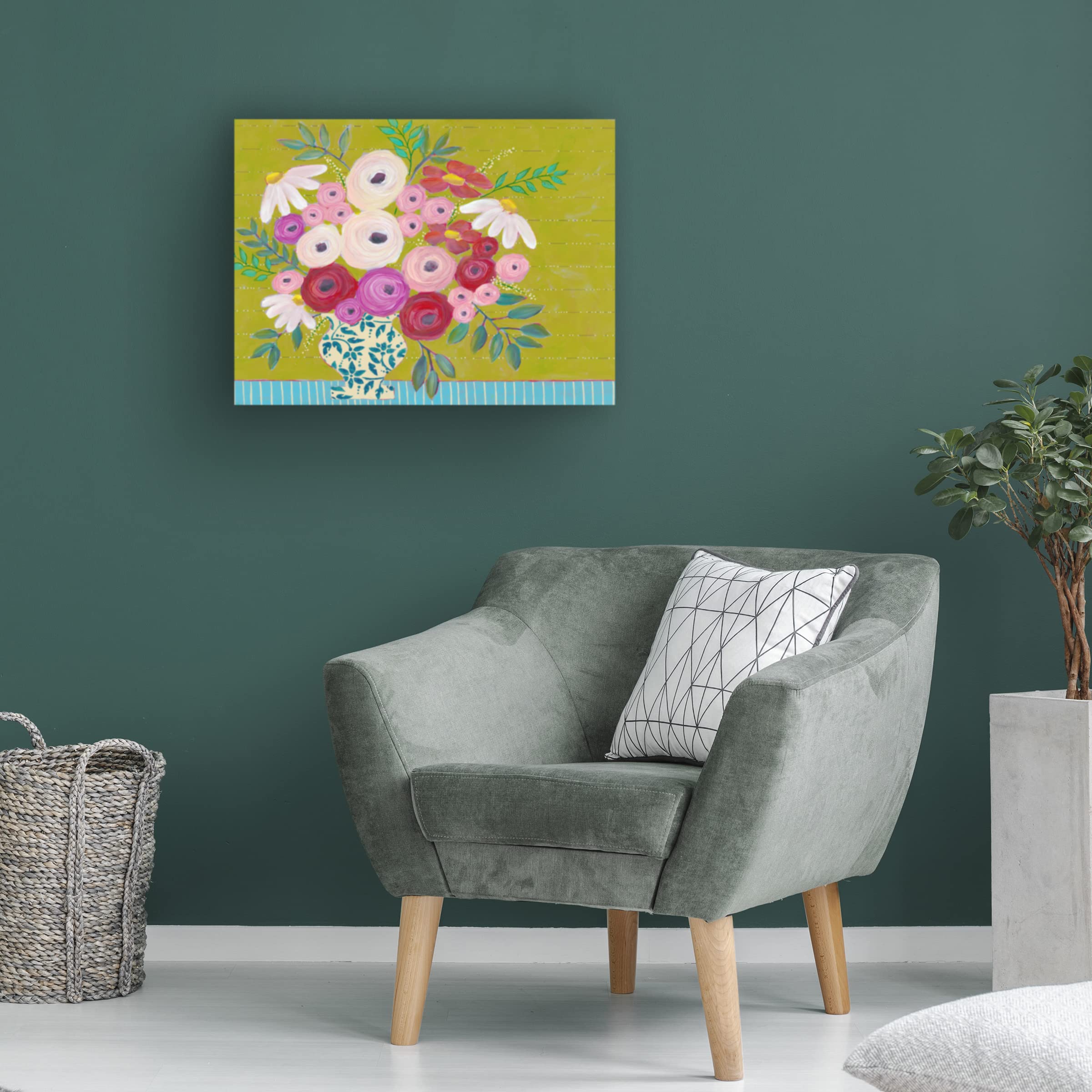 Regina Moore 'Bold Flowers I' Canvas Wall Art Print - Vibrant Floral Painting for Living Room, Bedroom & Office Decor | Trademark Fine Art Collection