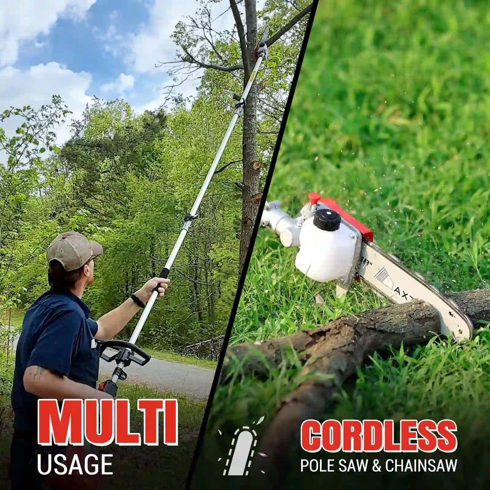 MAXTRA Gas Pole Chainsaw Hedge Trimmer - 20 Inch Cordless Tree Trimmer with 2-Cycle Engine for Professional Landscaping, Tree Pruning & Yard Maintenance | Perfect for Garden, Farm & DIY Projects