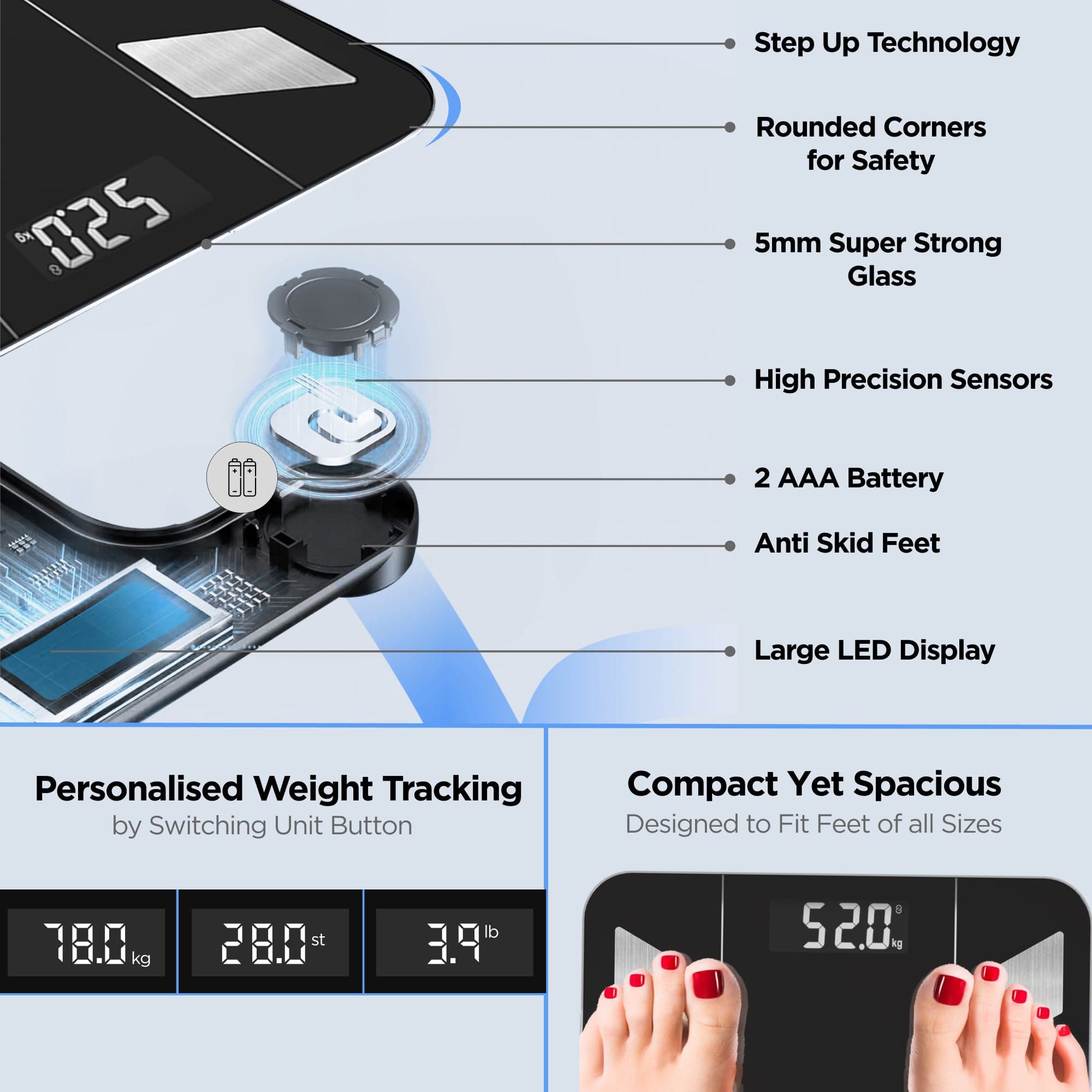 Dr Trust USA Hercules Smart Body Fat Analyzer & Composition Scale 525 - Digital BMI Weighing Machine with Body Weight, Age & Bone Mass Measurement - Syncs with Fitness Apps for Weight Loss Tracking - Perfect for Home Gym & Health Monitoring