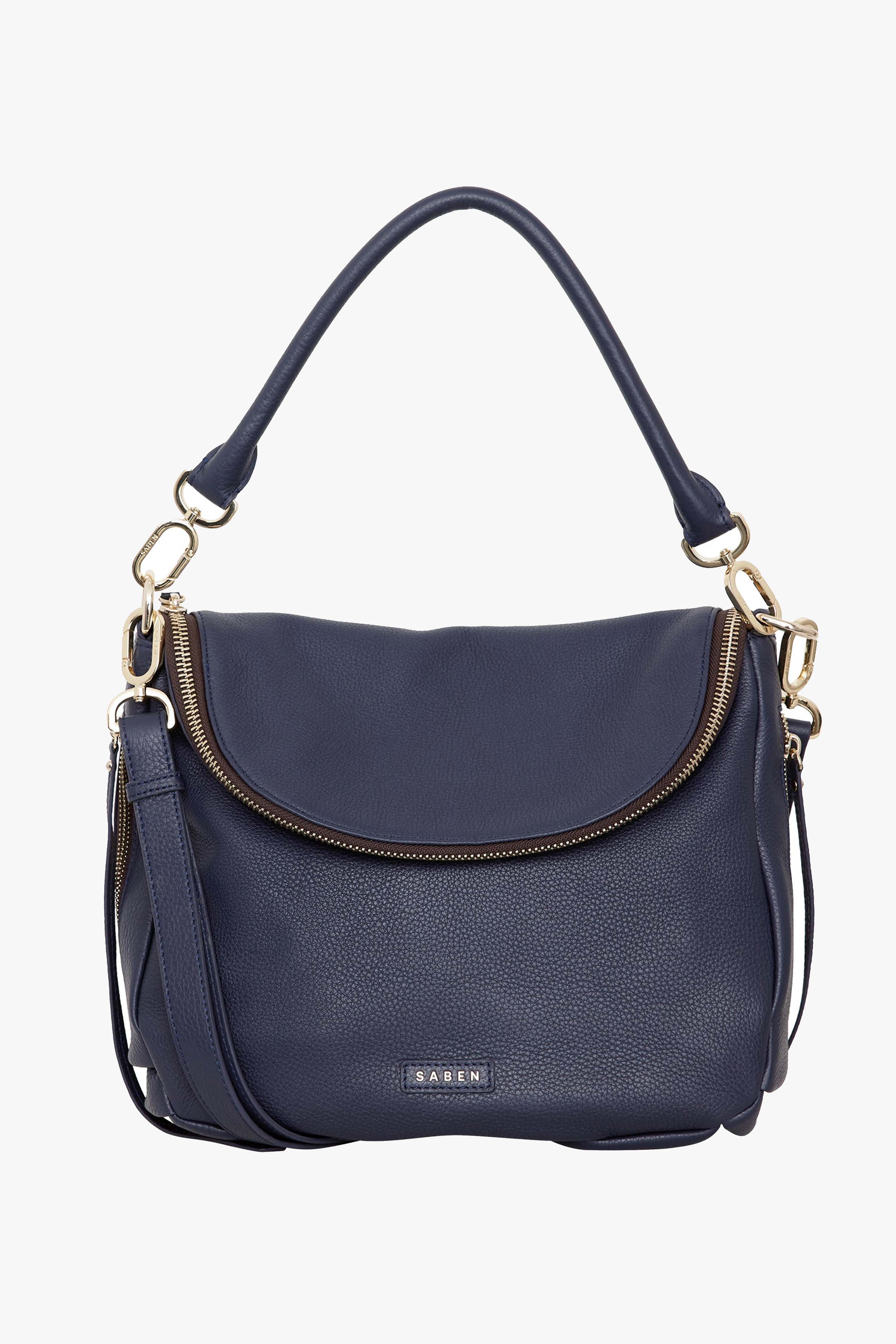 Frankie Fold Over Shoulder Bag for Women - Midnight Blue Crossbody Purse with Adjustable Strap, Perfect for Work, Travel & Everyday Use