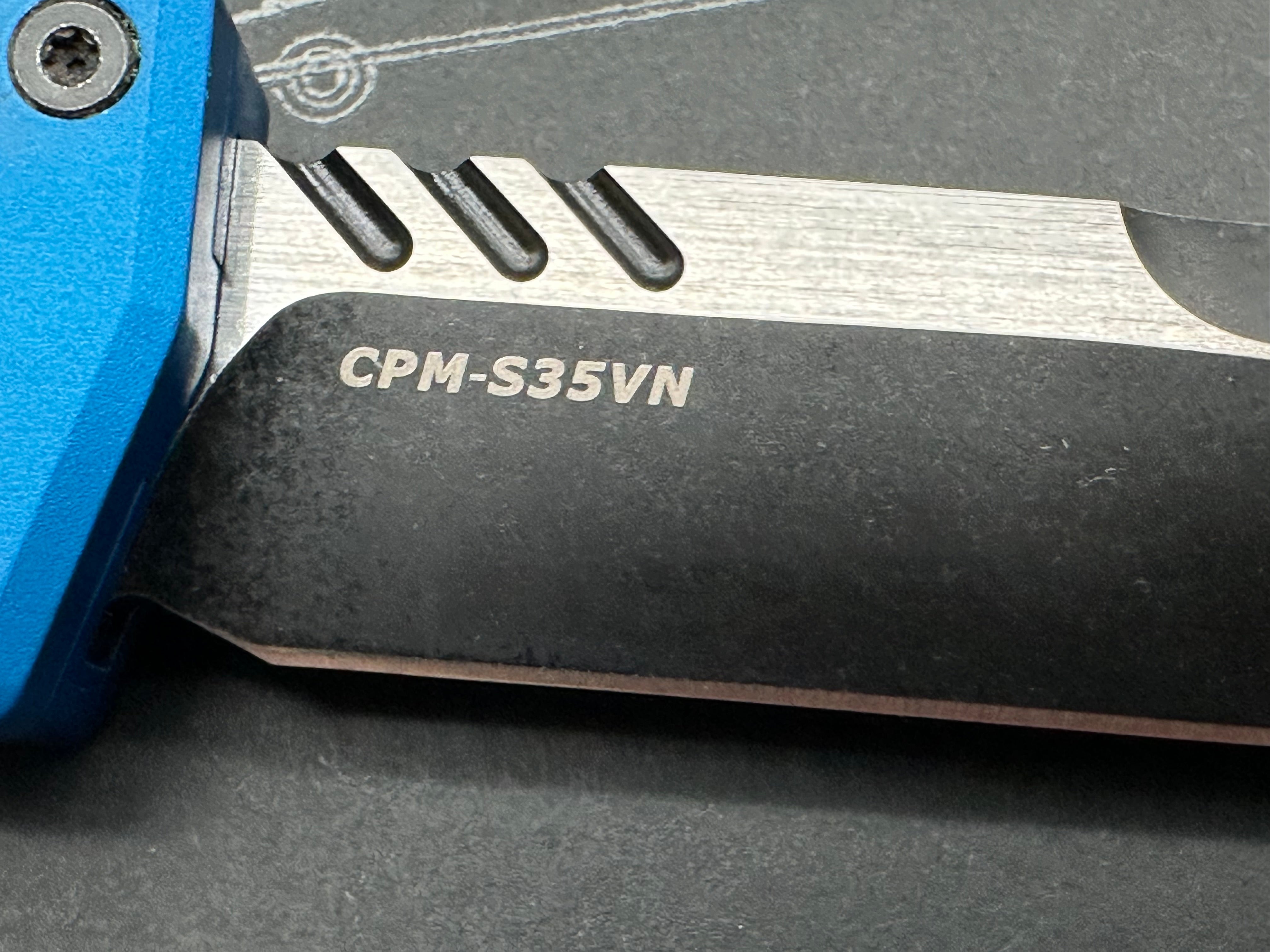 Axil Shift Blue Aluminum S35VN Out-The-Front Knife - EDC, Tactical & Outdoor Survival Tool