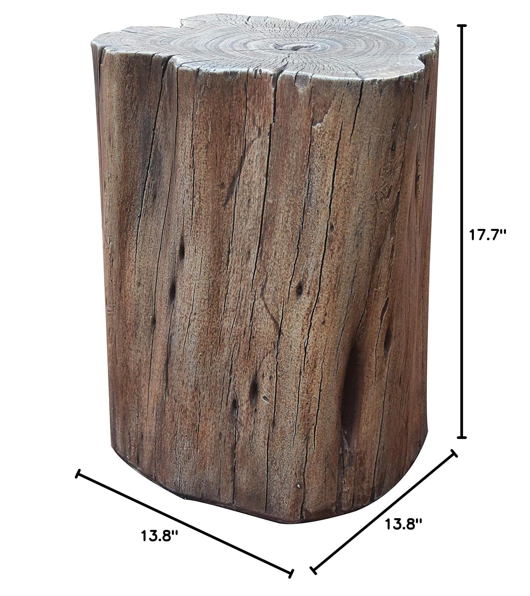 Elementi Warren Driftwood Outdoor Fire Pit Seating - 18 Inch Concrete Backyard Chair for Patio, Garden & Poolside - Firepit Accessories & Durable Patio Furniture for Relaxing Evenings