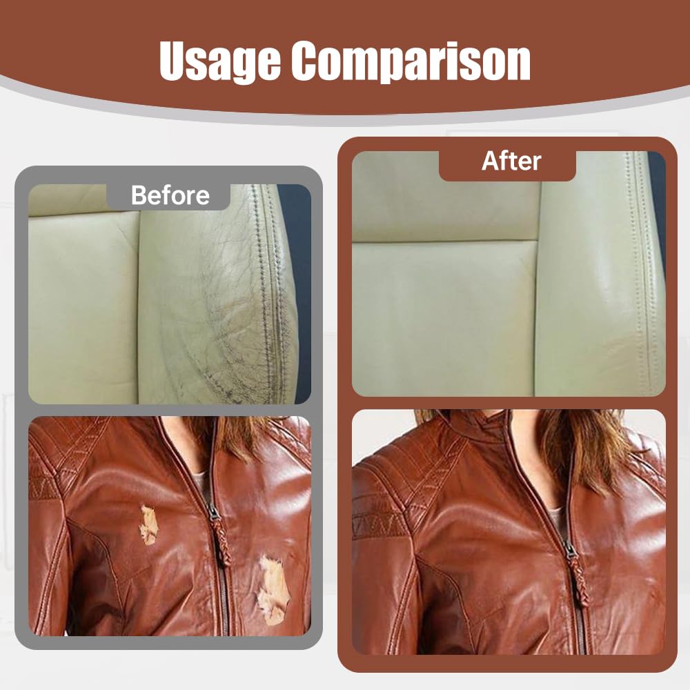 2025 Premium Leather Repair Gel Kit - Advanced Vinyl & Leather Repair for Car Seats, Couches, Jackets - Multi-Functional Leather Restoration Solution (Black) | Perfect for DIY Auto Upholstery, Furniture & Clothing Repairs