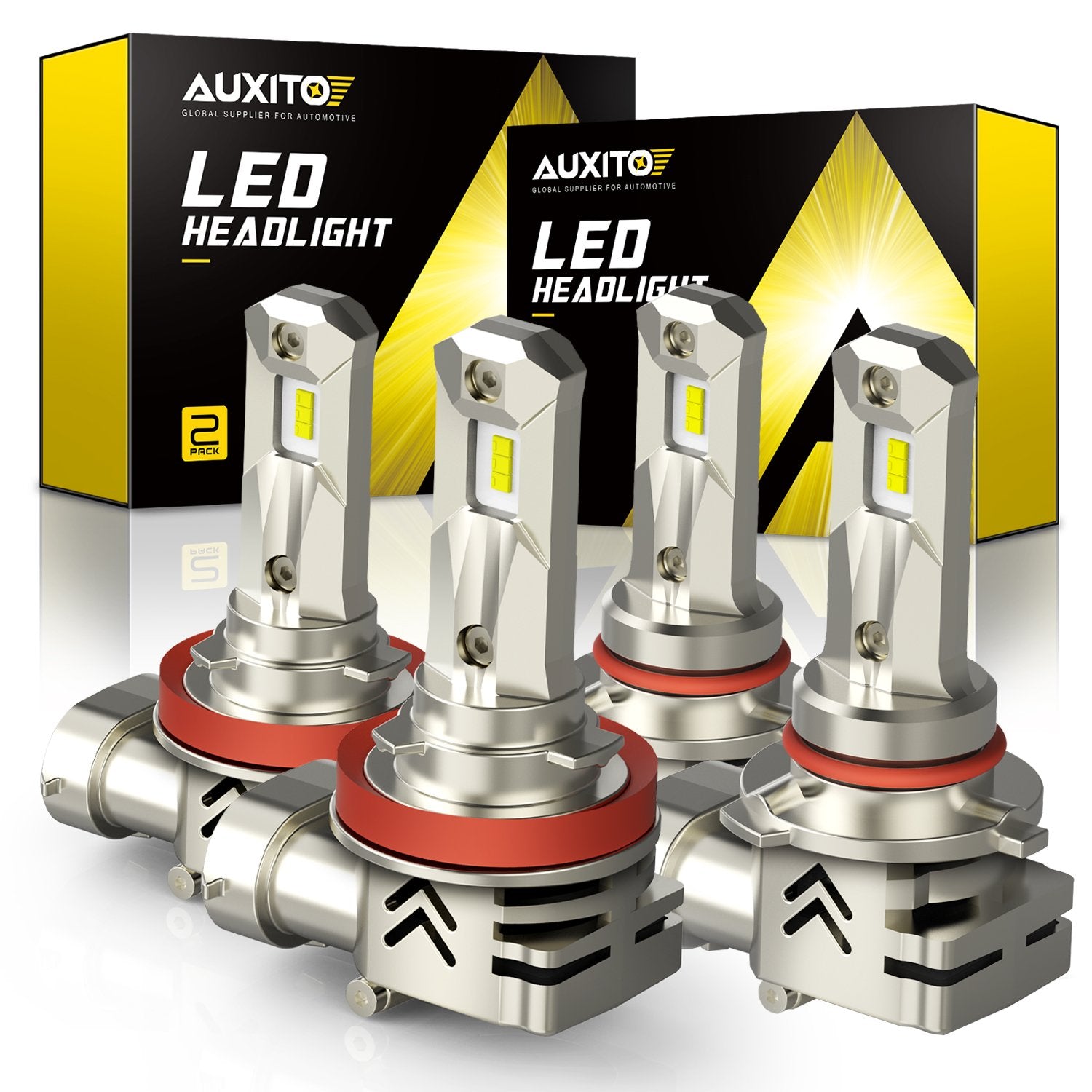 High Performance 9005/H11 LED Headlight Bulbs Combo - 2PCS 9005 High Beam & 2PCS H11 Low Beam - Super Bright Wireless Design for Cars, Trucks, SUVs - Perfect for Night Driving and Foggy Conditions