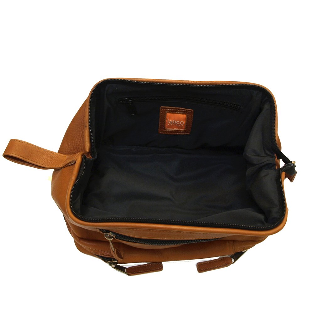 Latico Men's Uptown Travel Kit in Café Brown - Premium Leather Toiletry Bag for Business & Vacation (Ideal for Grooming Essentials, Toiletries & Travel Accessories)