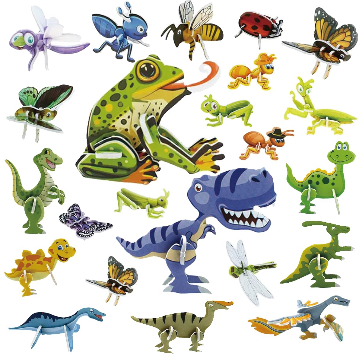 3D Puzzle Toys for Kids Ages 3+ | 48 Piece Cartoon Jigsaw Puzzle Set | Educational STEM Learning Toy for Boys & Girls | DIY Craft Activity for Birthday Party, Classroom & Family Game Night