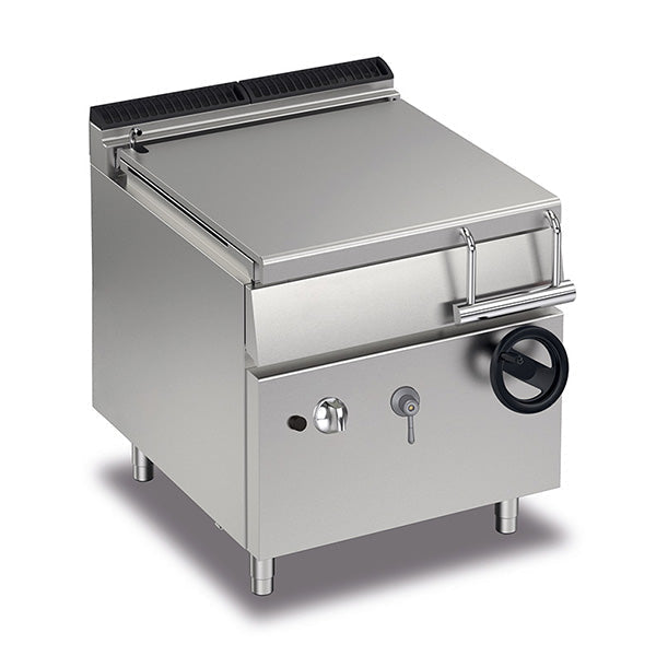 Baron 60L Commercial Gas Bratt Pan with Manual Tilting - 700mm Wide - Perfect for Restaurants, Catering & Large Batch Cooking
