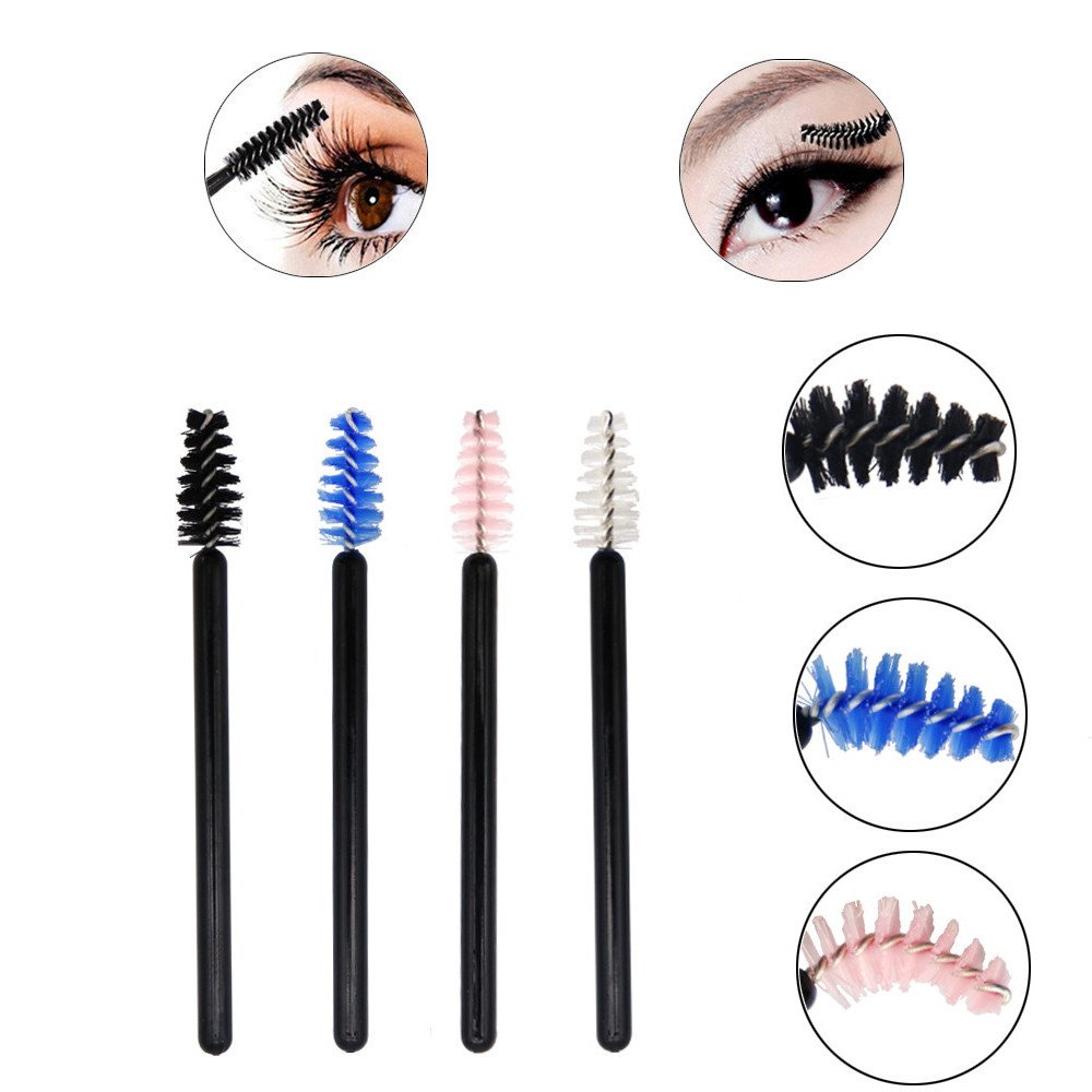 200 Pack Disposable Mascara Wands - Mini Eyelash Brushes for Extensions, Brow Brush Makeup Tools (4 Colors) - Perfect for Lash Artists, Salons & DIY Beauty at Home