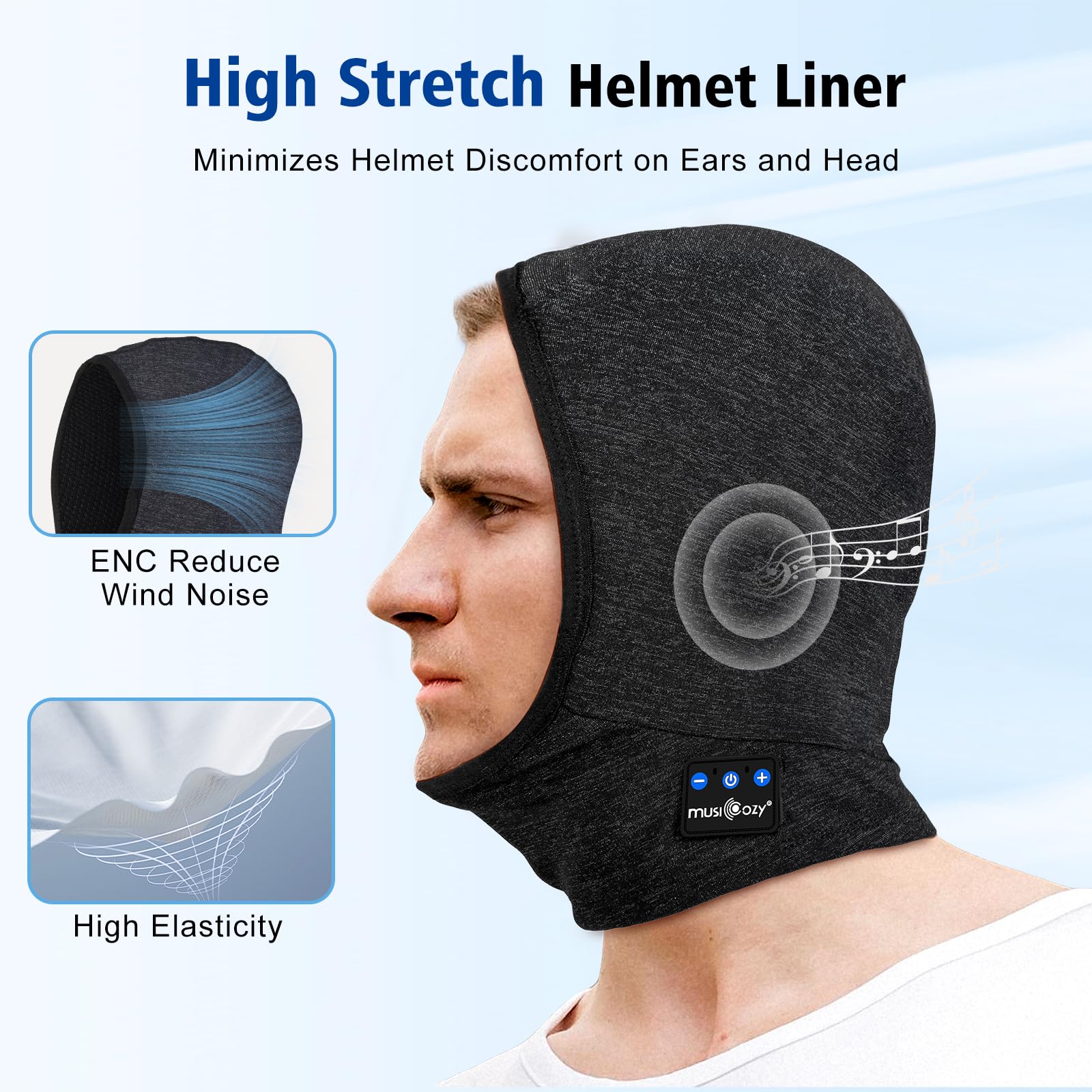 Musicozy Bluetooth 5.4 Balaclava Ski Mask - Winter Thermal Face Cover & Windproof Neck Warmer for Skiing, Snowboarding, Running & Outdoor Sports | Cold Weather Gear for Men & Women