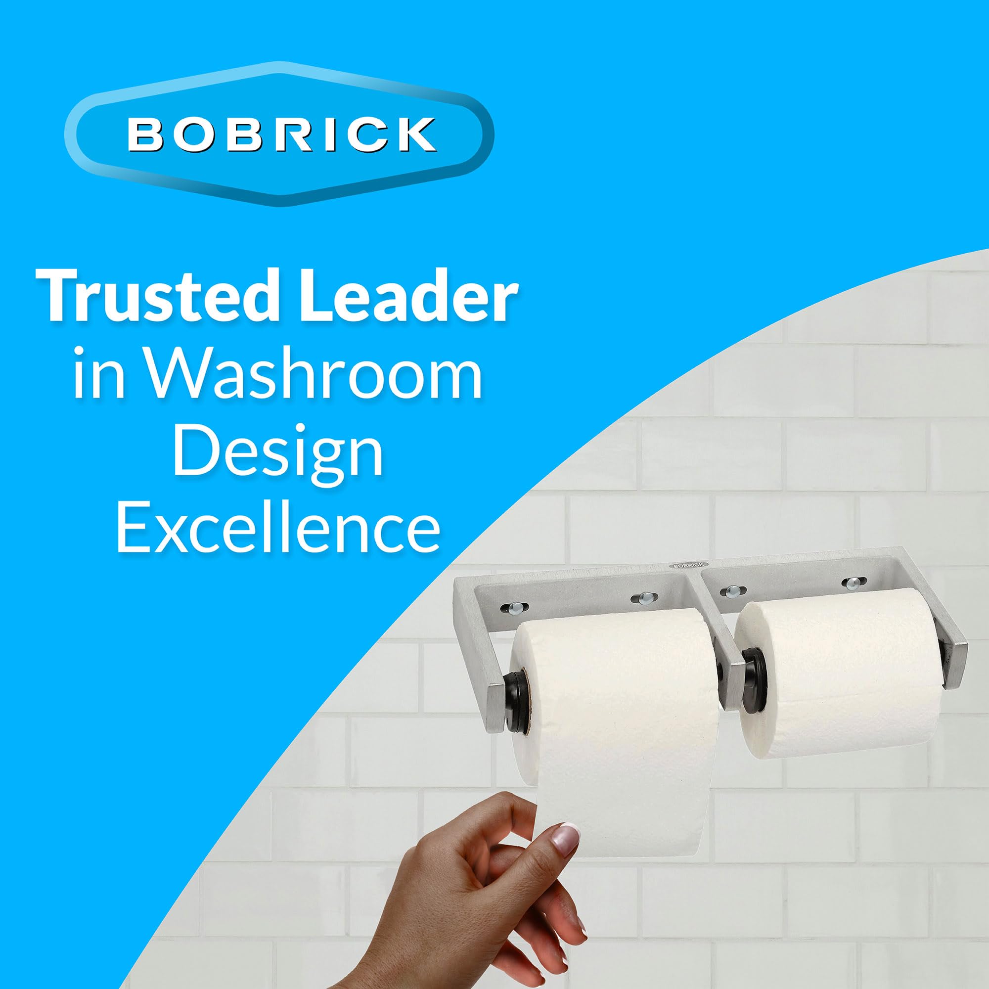 Bobrick B-2740 Two-Roll Toilet Paper Dispenser - Commercial Grade Stainless Steel Bathroom Tissue Holder for High-Traffic Restrooms, Offices & Public Facilities
