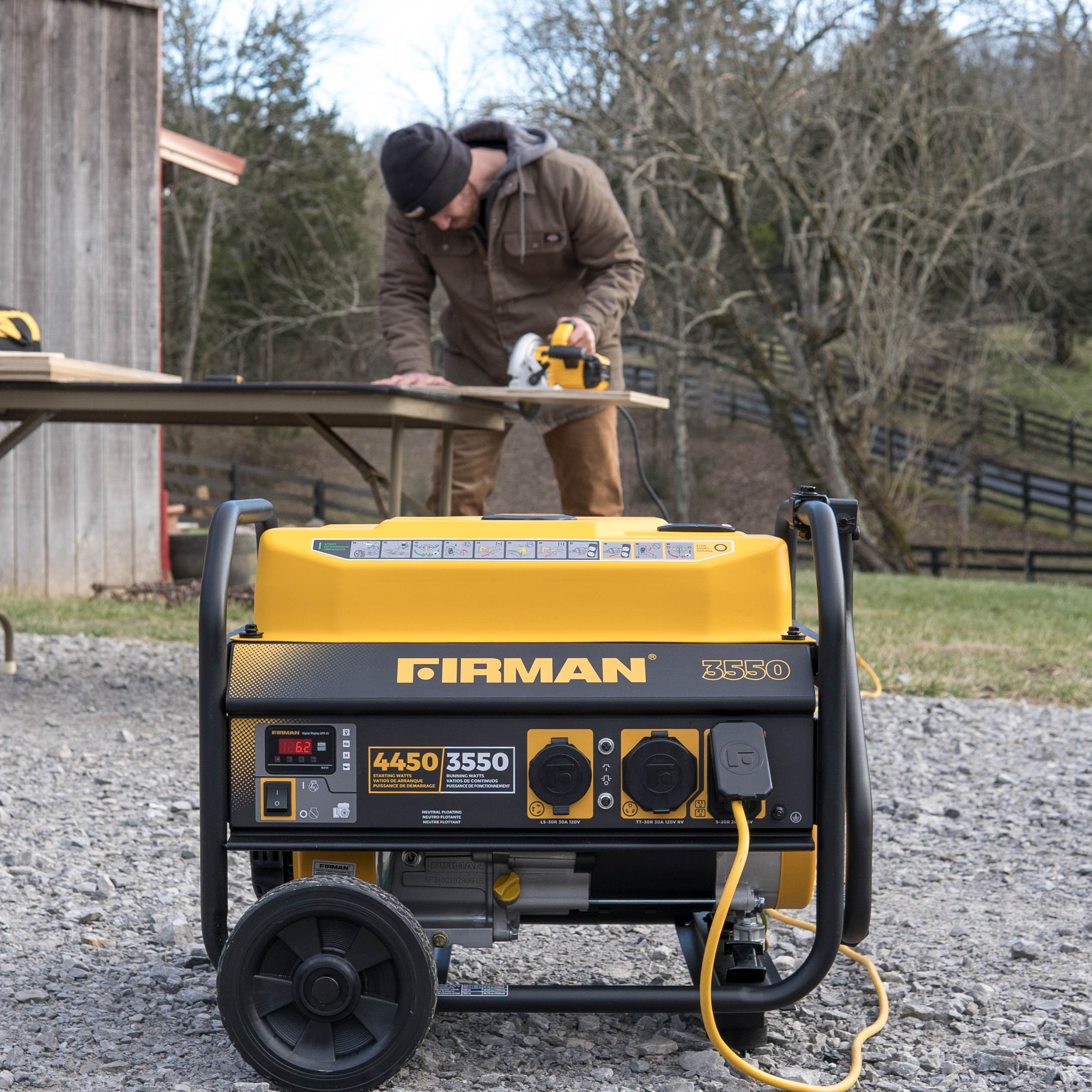 4450W Portable Gas Generator with Recoil Start - 120V Power for Camping, Emergencies & Outdoor Activities