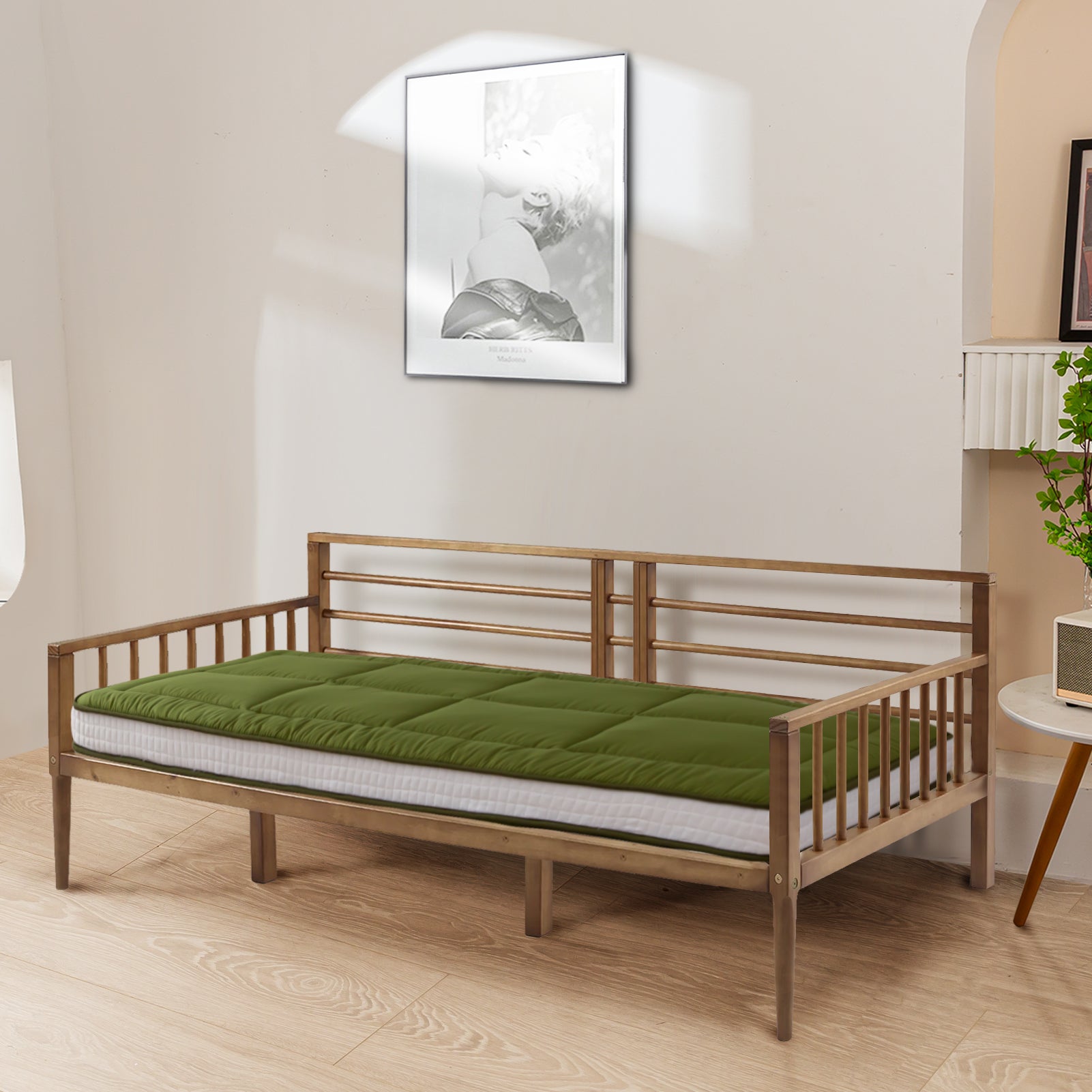 MAXYOYO Padded Japanese Floor Mattress - Green Foldable Roll Up Futon Mattress for Bedroom, Guest Room & Travel | Comfortable Floor Sleeping & Lounging