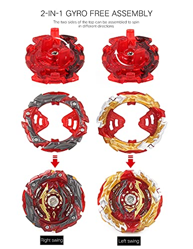 Beyblade Burst Metal Fusion Battle Top Set - 8 Gyro Attack Tops, 3 Two-Way Launchers & Arena for Epic Battles | Perfect Birthday Gift for Boys & Kids Ages 6-8+ | Includes Storage Box & 2 Handles | Great for Competitive Play & Indoor Games