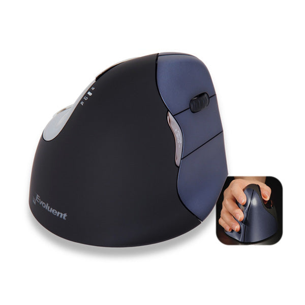 Evoluent VerticalMouse 4 Wireless Ergonomic Mouse - Right Handed Vertical Mouse for Comfort & Pain Relief - Ideal for Office, Gaming & Computer Work