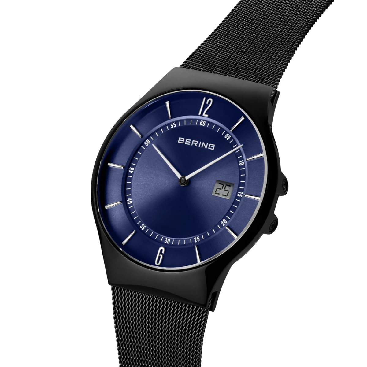 BERING Men's Watch - Radio Controlled Collection with Stainless Steel Case & Sapphire Glass, Precision Quartz Movement, Date Display, Water Resistant, 51640-XXX (Great for Business, Formal Events & Everyday Wear)