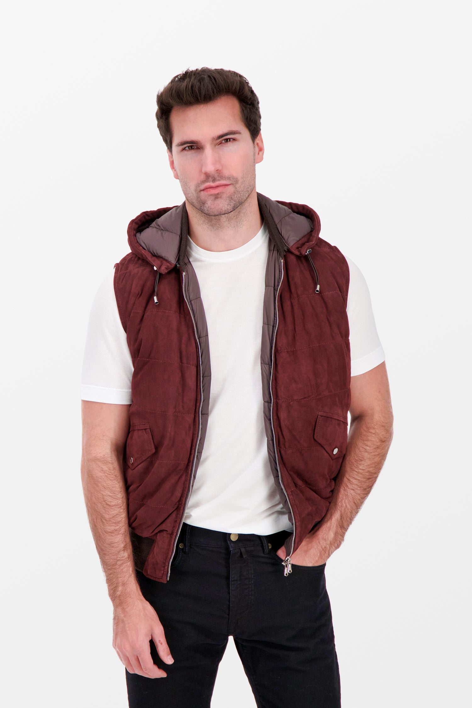 Barba Napoli Burgundy Men's Skate Vest - Stylish & Comfortable for Skateboarding & Urban Fashion