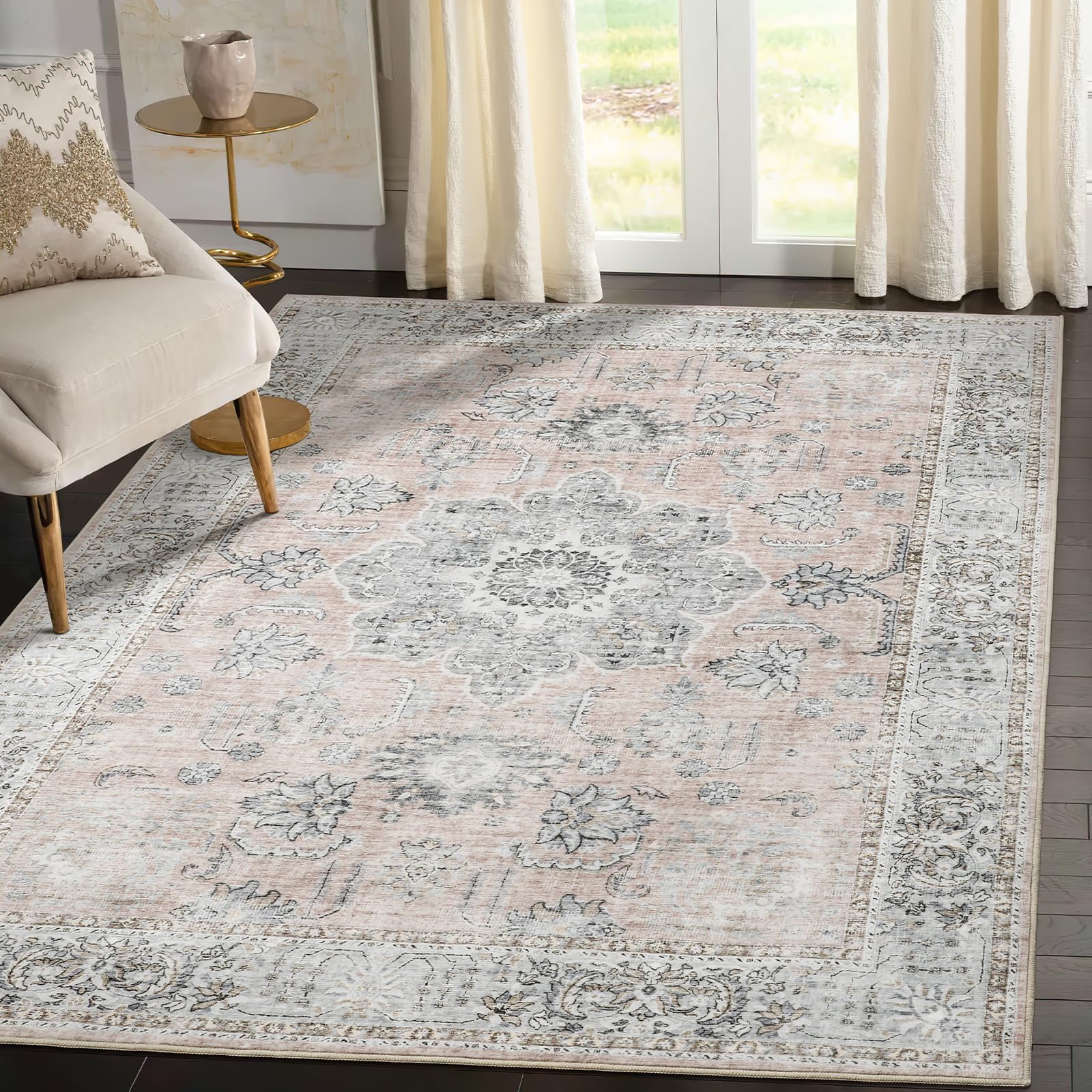 5x7 Red Area Rugs - Soft Non-Slip Living Room Rug, Bedroom Carpet for Home Decor - Perfect for Cozy Spaces, Dorm Rooms & Office Flooring