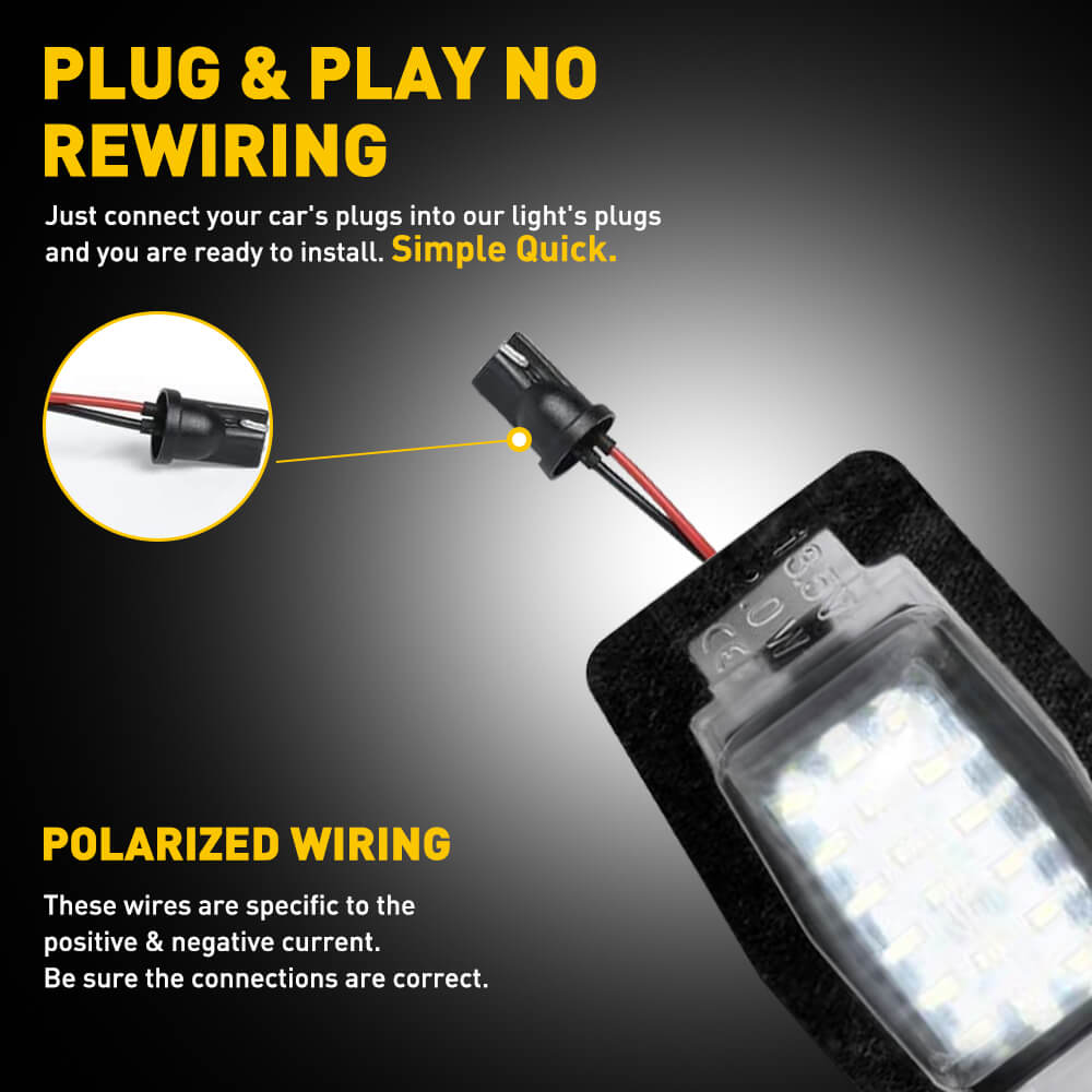 18 SMD LED License Plate Light 6000K White - Compatible with Ford, Mercury, Mazda - Bright & Durable Tag Light Assembly - Perfect for Night Driving & Enhanced Vehicle Style