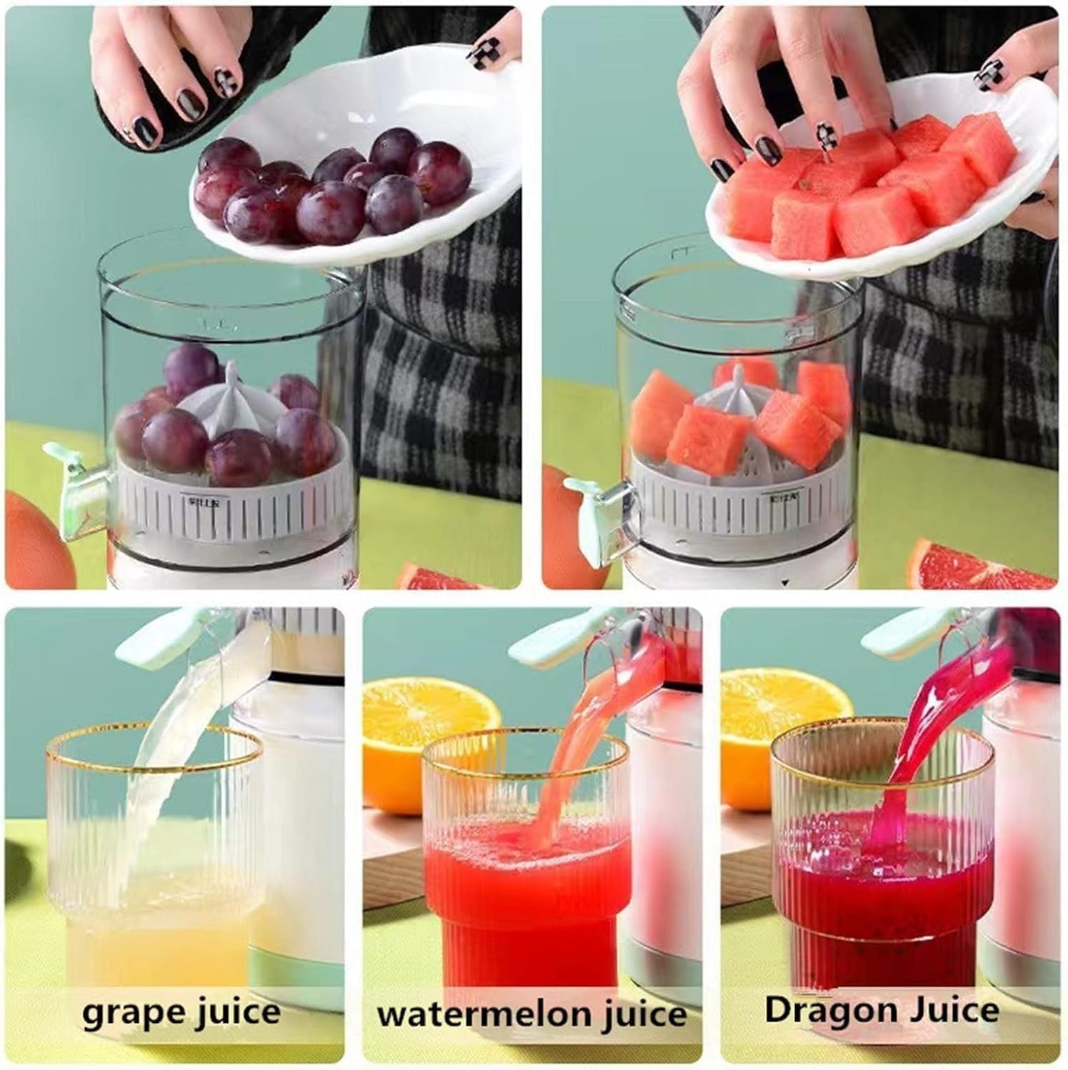 2025 New Automatic Separation Juicer - Electric Lemon Juicer with USB Charging, Portable Rechargeable Juicer Machine, Mini Multifunctional Fruit Squeezer for Home & Travel (White) | Perfect for Fresh Juice, Cocktails & Healthy Snacks