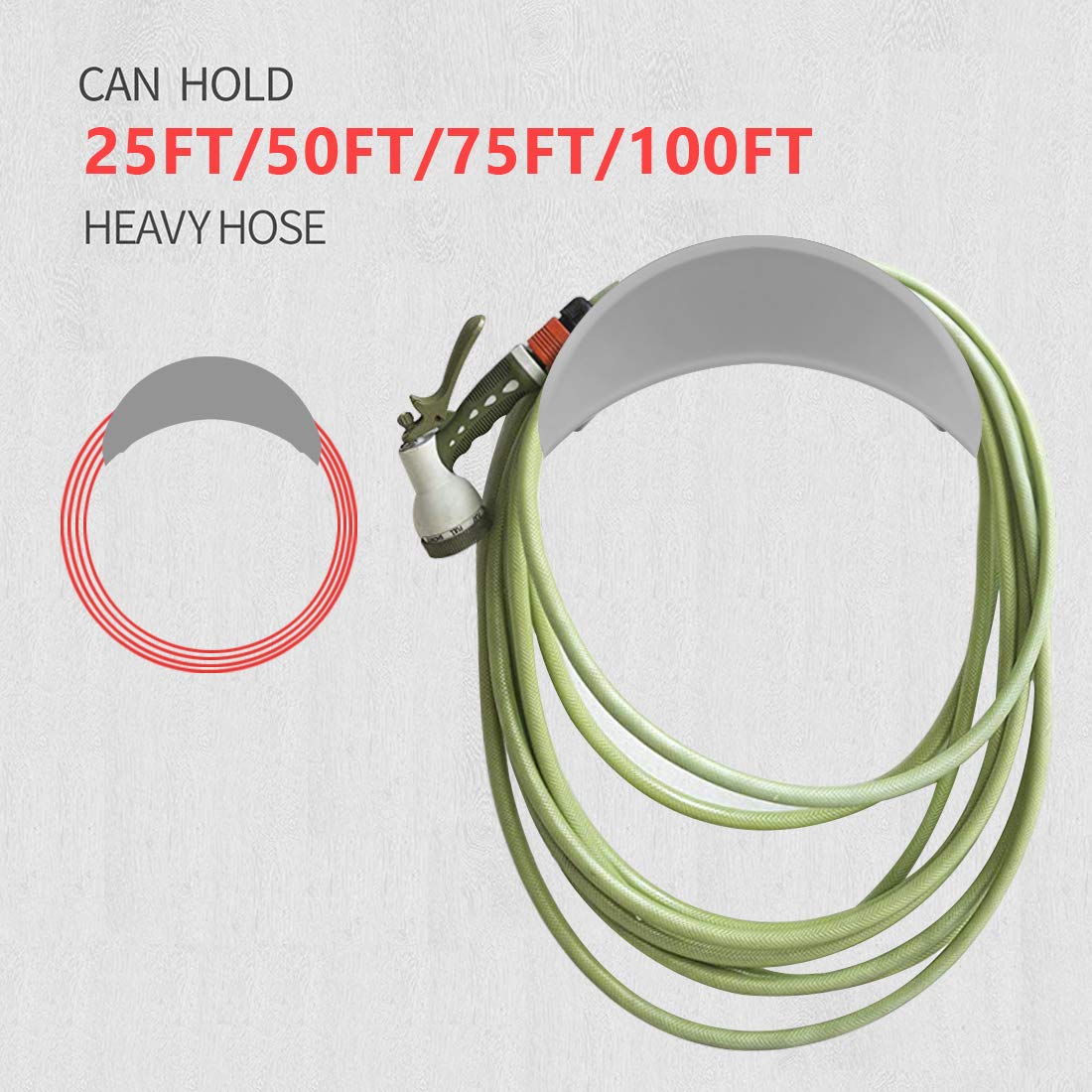 Wall Mount Garden Hose Holder & Organizer - Heavy Duty Outdoor Hose Hanger for Large Water Hoses | Perfect for Garage, Yard, and Garden Storage (Water Hose Storage Solution)
