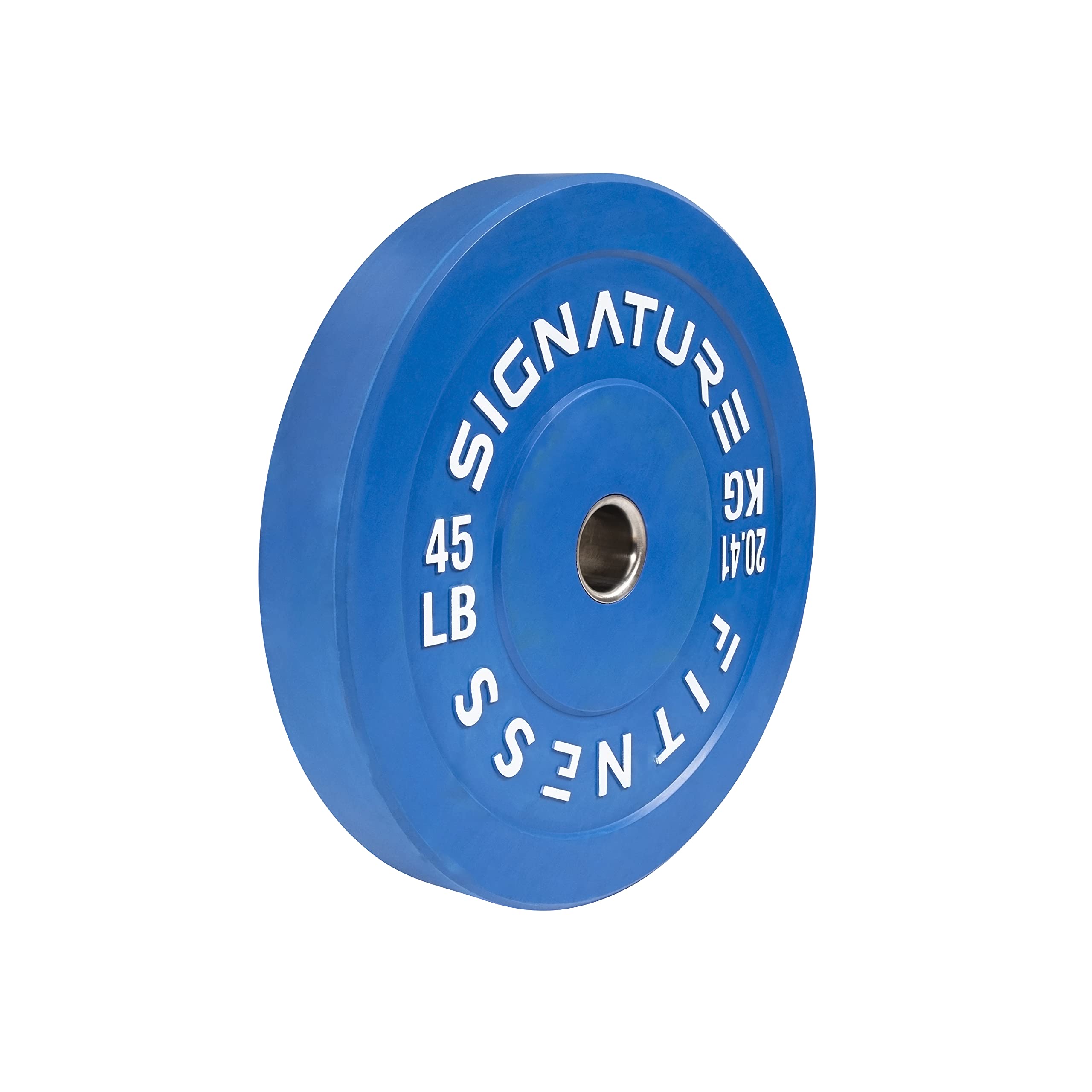 Signature Fitness 2 Inch Olympic Bumper Plates - 45LB Weight Plate with Steel Hub for CrossFit, Powerlifting & Home Gym - Durable Rubber Coated Bumper Plates for Weight Training & Strength Workouts