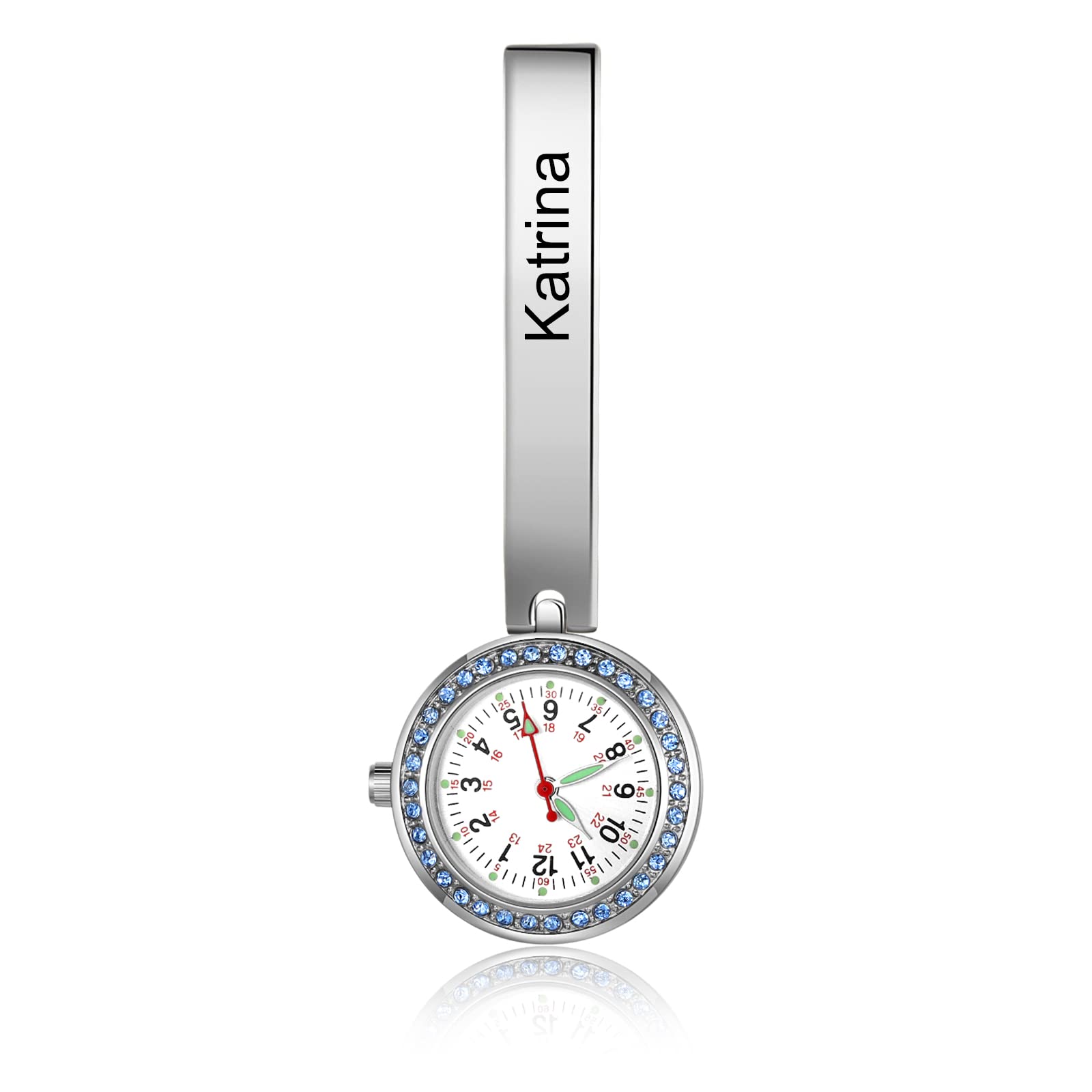Personalized Nurse Pocket Watches for Nurses & Doctors - Custom Silver & Dark Blue Medical Watches | Perfect for Shifts, Clinical Duties & Healthcare Professionals