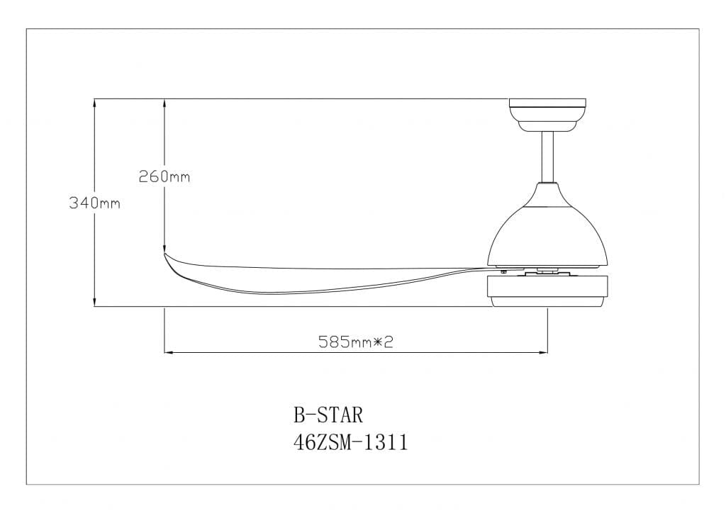 Fanco B Star 36/46/52 Inch 3 Blade DC Ceiling Fan with Remote Control - Energy Efficient Quiet Bedroom, Living Room, Office Cooling Fan