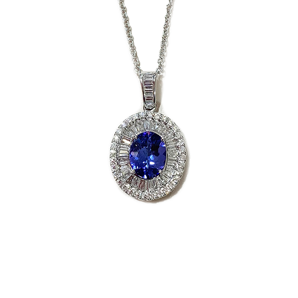 18K White Gold Tanzanite Pendant Necklace for Women | Genuine Tanzanite Gemstone Jewelry | Elegant Gift for Birthday, Anniversary & Valentine's Day
