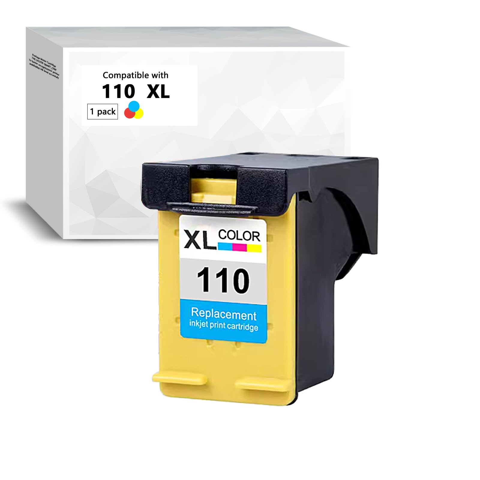 High Yield 110XL Ink Cartridges - Compatible with HP 110 (CB304AN) Tri-Color Ink - Works with HP Photosmart Printers - Perfect for Home Office Printing, School Projects & Photo Printing