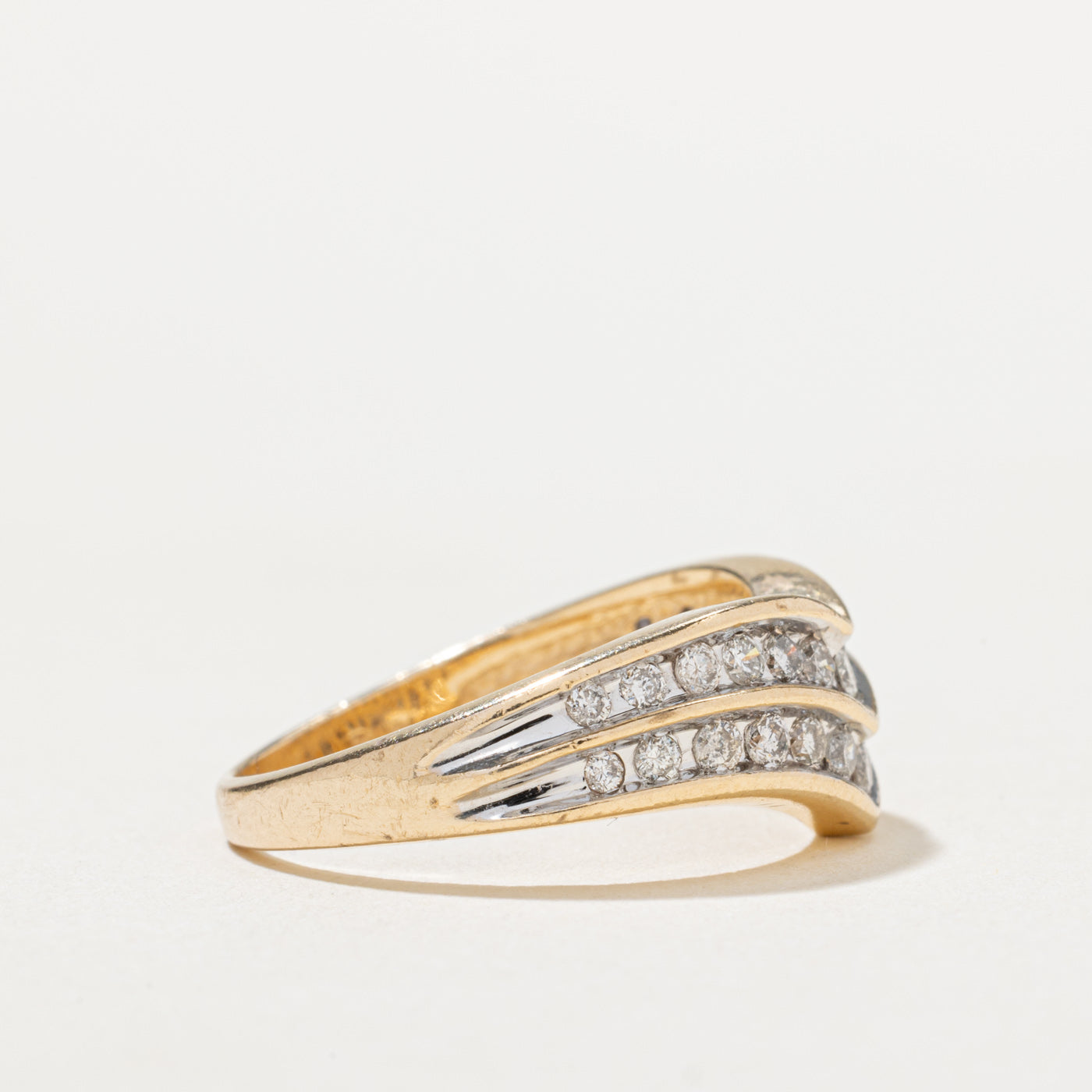 0.50ctw Diamond Double Row Chevron Ring - Size 6.75 | Elegant Wedding Band, Anniversary Gift & Everyday Jewelry for Women