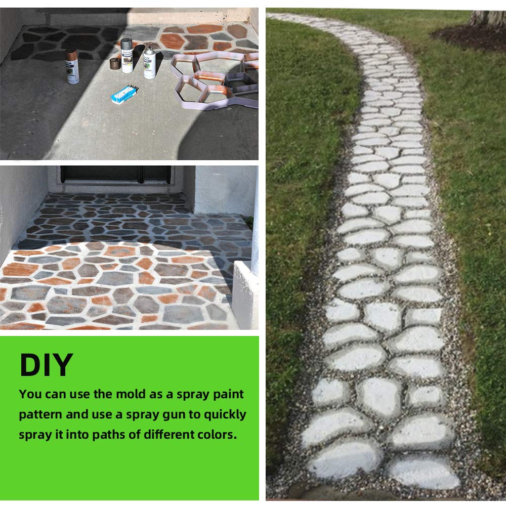Reusable Concrete Path Maker Molds for DIY Walkway & Stepping Stones - Oversized Lawn, Patio, Yard & Garden Paving Molds | Perfect for Outdoor Landscaping & Pathway Projects