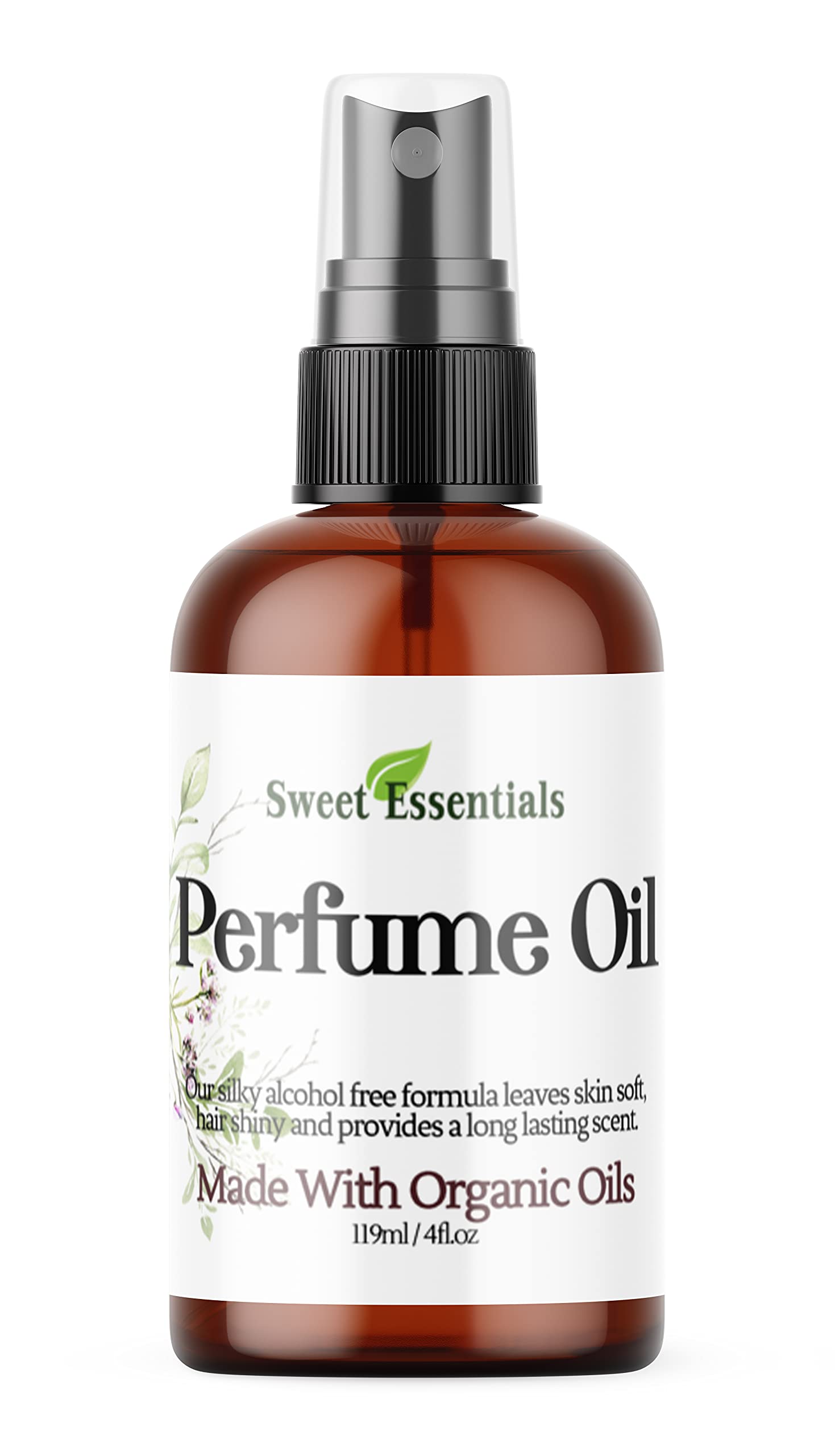 Sweet Essentials Floral Musk Perfume Oil - Organic, Alcohol-Free, Silicone-Free & Preservative-Free Fragrance for Hair & Body (4 fl oz Spray) - Perfect for Daily Wear, Date Nights & Special Occasions