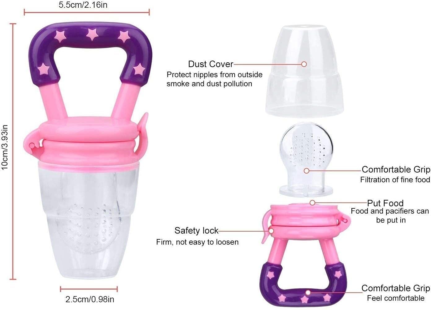 Kritiu BPA-Free Silicone Baby Teething Toys - Soft Fruit Teether & Gum Massager Set for Infants 0-12 Months (Peach & Purple) | Soothe Sore Gums During Teething, Perfect for Home & Travel Use