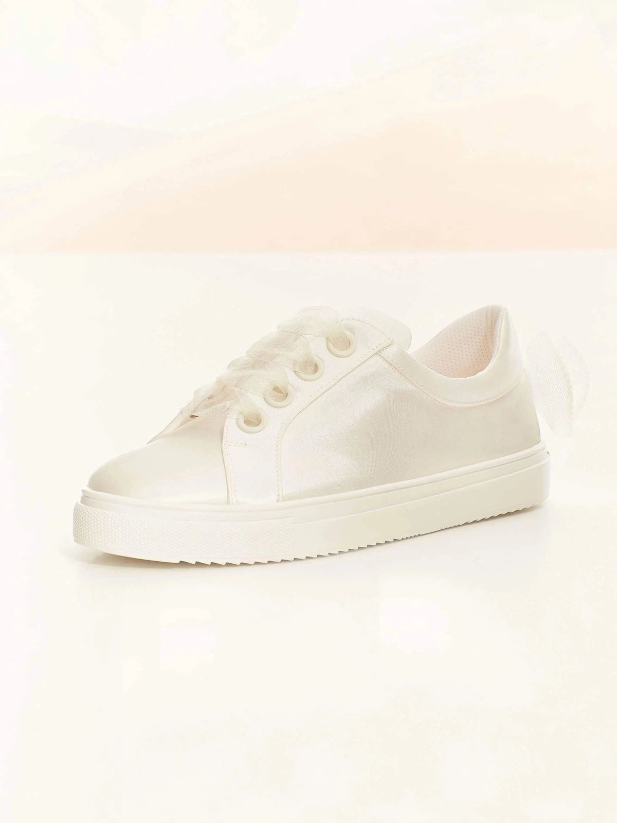 Ivory Satin Bridal Sneakers - Comfortable Wedding Pumps for Bride by EMILY | Perfect for Outdoor Weddings, Beach Ceremonies and Reception Dancing