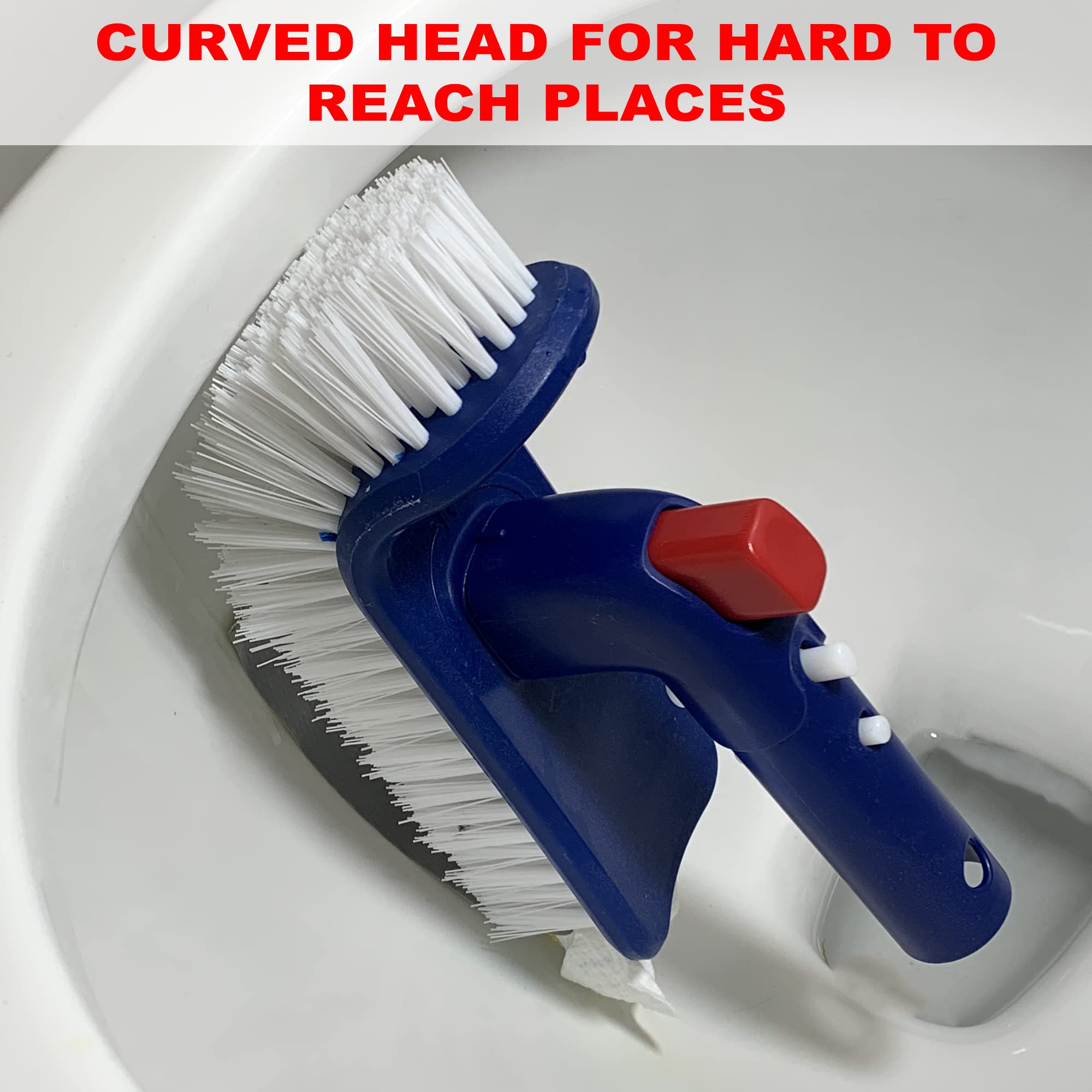 Rotatable Pool Brush with Premium Nylon Bristles - Heavy Duty Pool Wall Cleaner for Inground Pools, Spas, Bathrooms & Kitchen Floors | Extendable Handle Attachment for Easy Cleaning | Perfect for Weekly Pool Maintenance & Tile Scrubbing