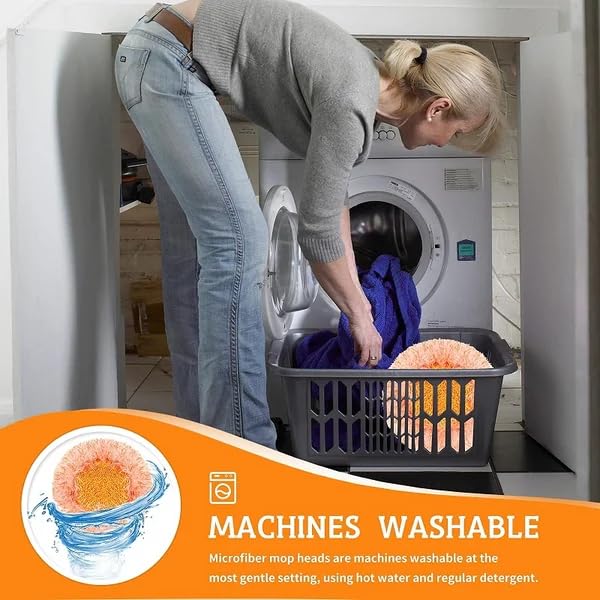 2024 New 360° Rotatable Adjustable Spin Mop with Extendable Handle - Microfiber Easy Cleaning Mop with 3 Replaceable Heads - Perfect for Floors, Walls, and Hard-to-Reach Areas