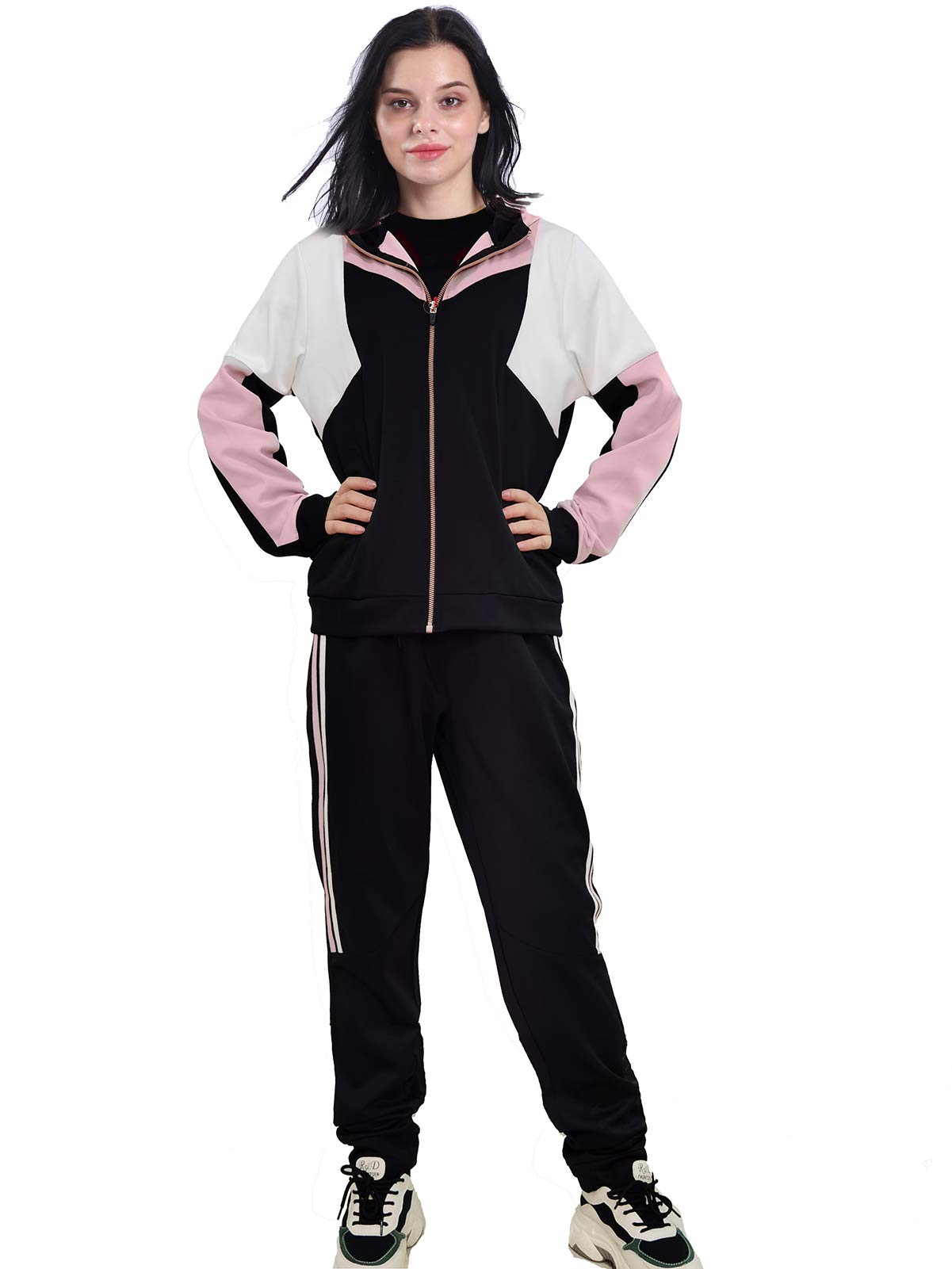 Women's Casual 2-Piece Track Suit Set - Comfortable Sweatpants & Hoodie Outfit for Gym, Running, Yoga & Lounge Wear