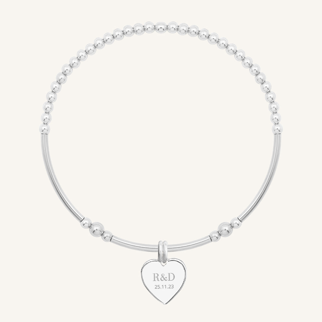 Etch Behold Heart Bracelet - Engraved Personalized Jewelry for Women - Perfect Gift for Anniversary, Valentine's Day & Special Occasions
