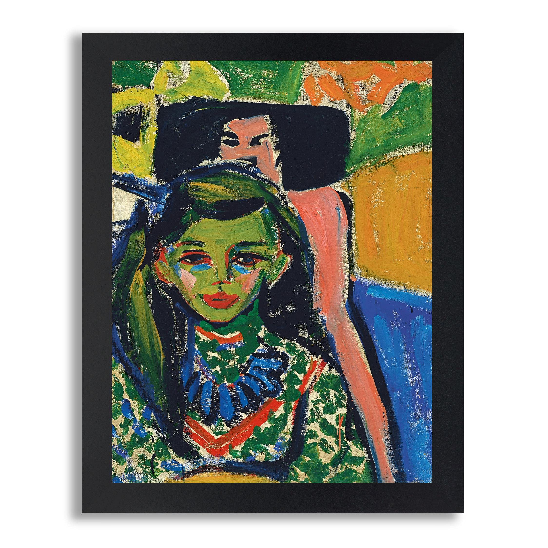 Ernst Ludwig Kirchner Framed Print - Eight Franzi Silla Tallada Art Reproduction in Wood Frame | Museum Quality Wall Decor for Living Room, Bedroom & Office | German Expressionist Painting Poster