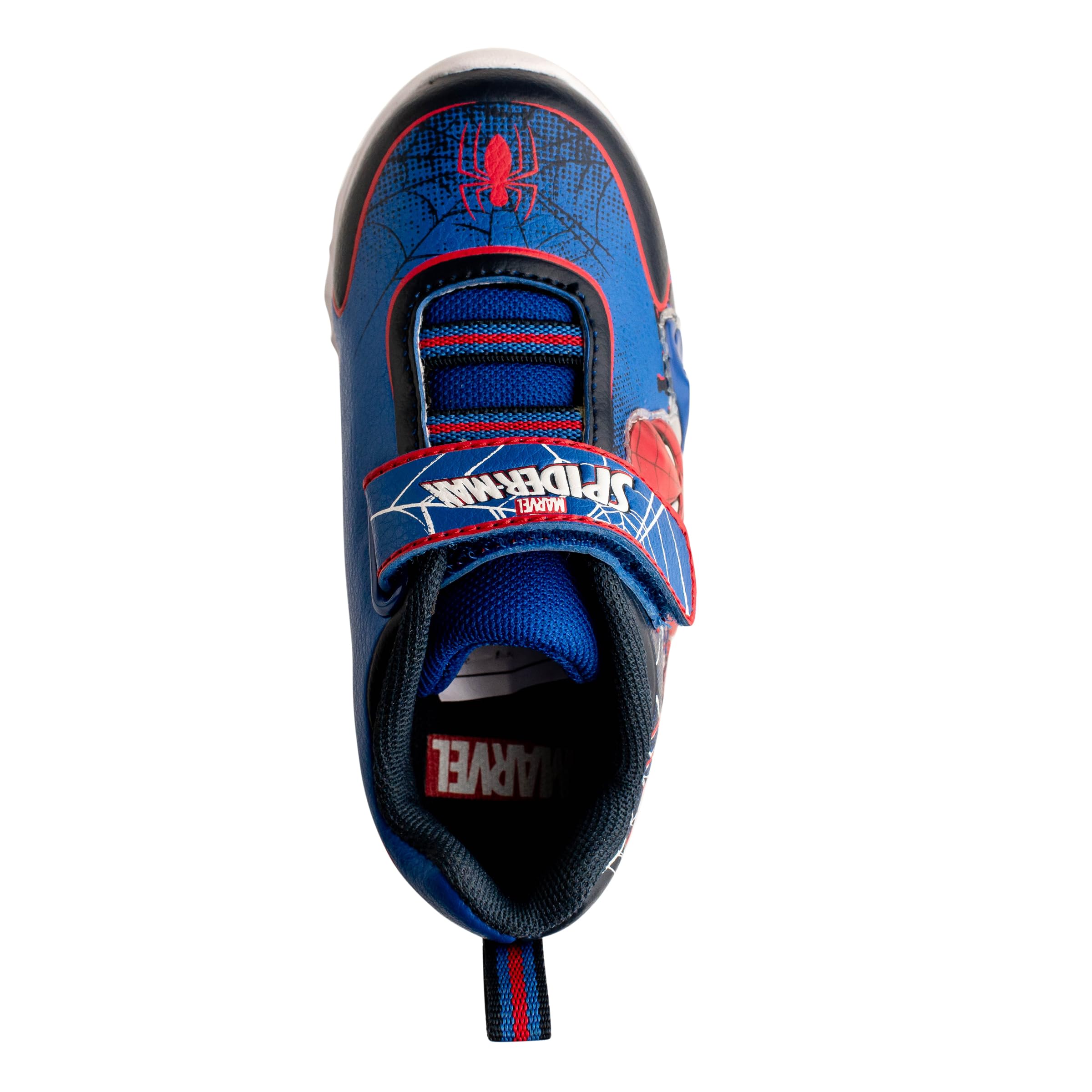 MARVEL Spiderman Light-Up Sneakers for Toddlers - Size 12 Royal Blue | Kids' Superhero Shoes for Playtime & Costume Parties