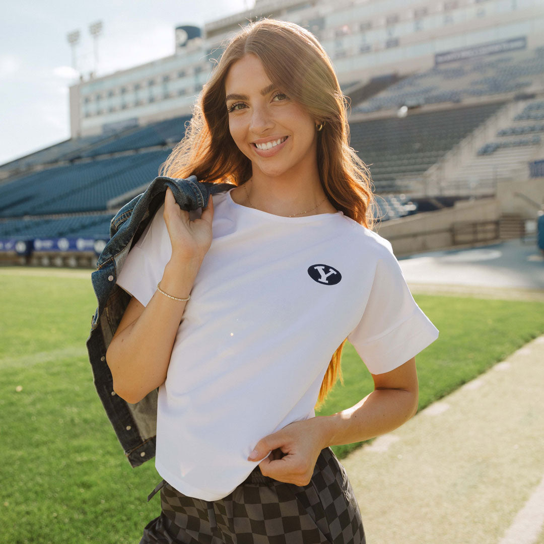 BYU Boss T-Shirt for Men - Premium Cotton White Tee - Comfortable Casual Wear for Everyday, Work & Street Style