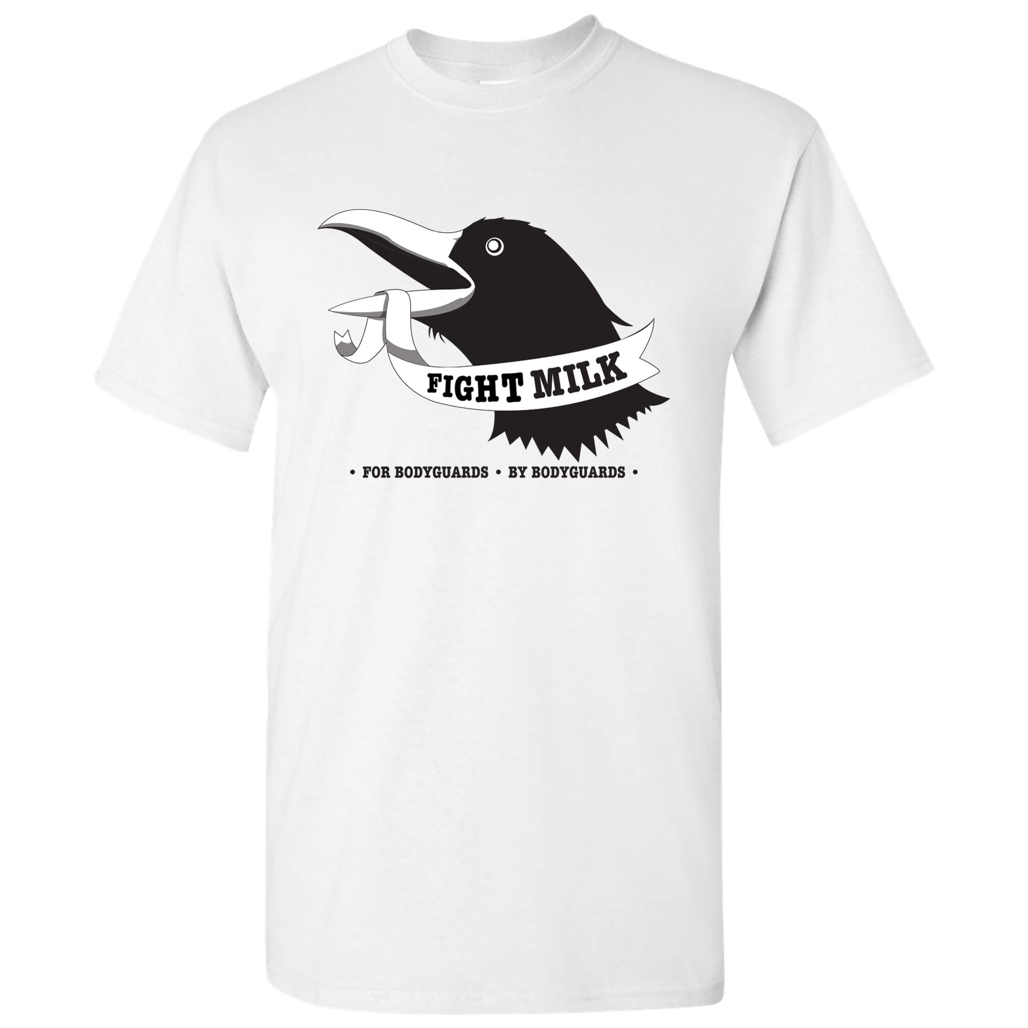 UGP Campus Apparel Fight Milk T-Shirt - Funny 'Fight Like A Crow Bodyguard' TV Show Inspired Graphic Tee for Men & Women - Perfect for Cosplay, Comic Con, and Superfan Outfits