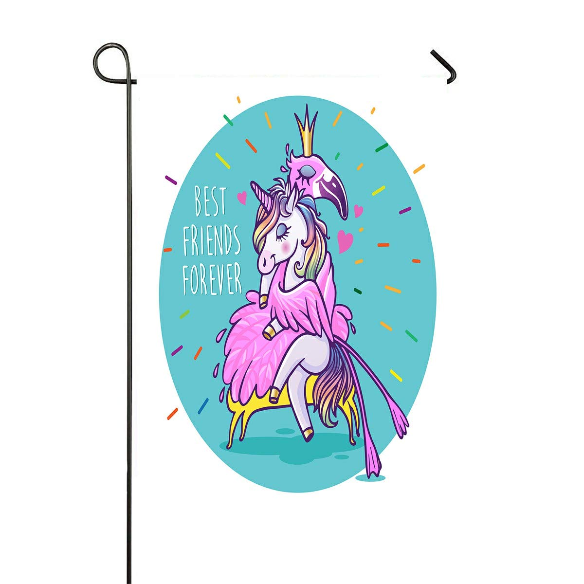 ECZJNT Unicorn Flamingo Garden Flag - 28x40 Inch Outdoor Decorative Flag for Home, Yard, Party & Seasonal Decor - Perfect for Spring, Summer, Birthday Celebrations & Garden Themed Events