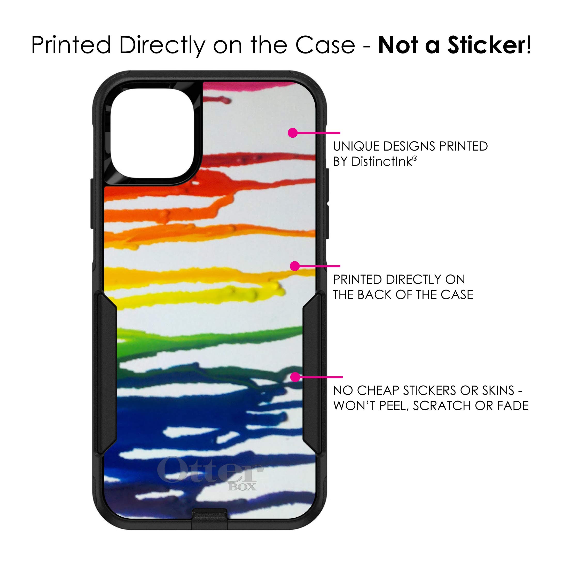DistinctInk iPhone 11 Pro MAX Case (6.5 Inch) - Durable Rainbow Melted Crayon Design Protective Cover - Compatible with OtterBox Commuter - Perfect for Artists, Students & Creative Professionals - School, Office & Daily Use Accessory