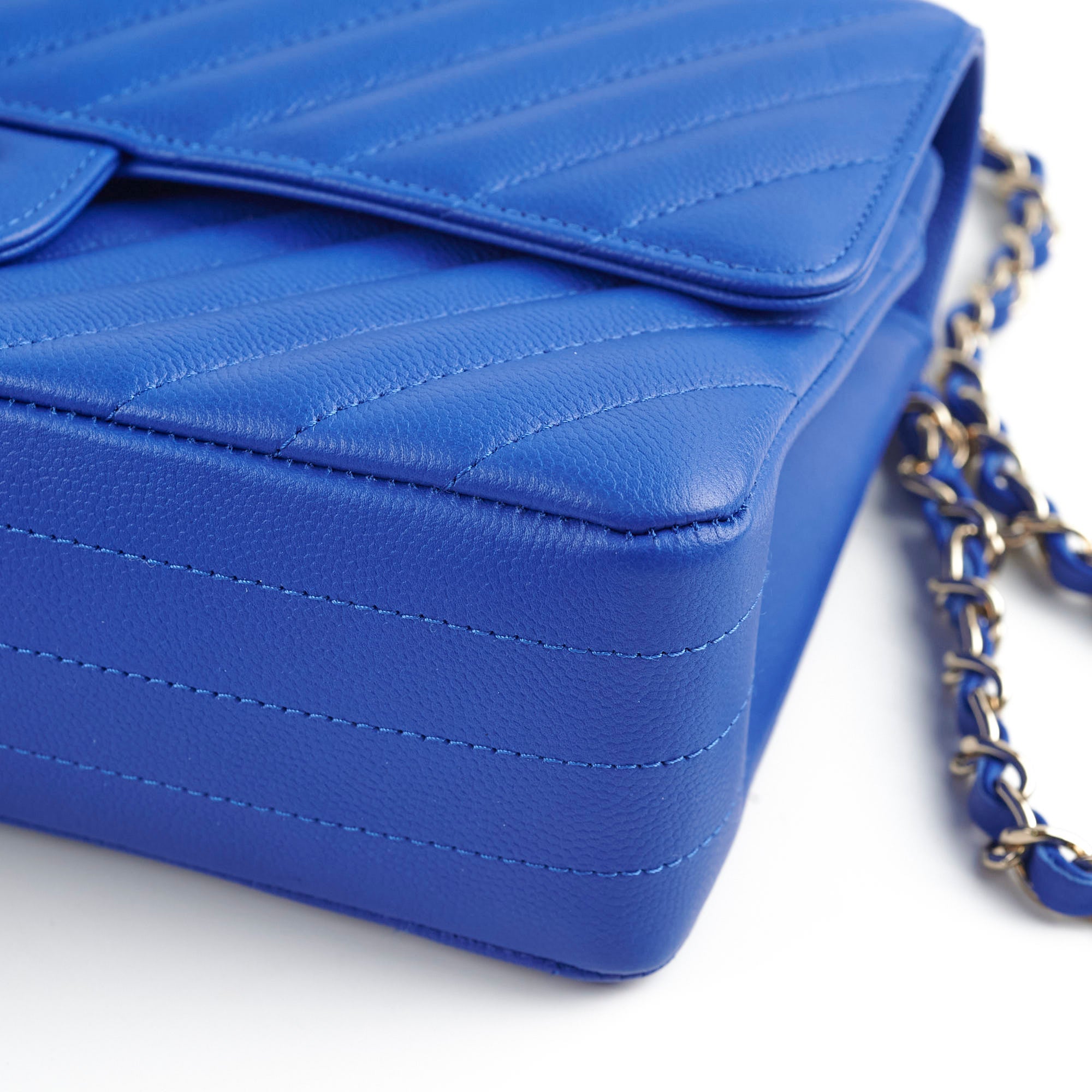Chanel Medium/Large Caviar Chevron Classic Cobalt Blue Handbag 2021 - Luxury Designer Shoulder Bag for Women, Perfect for Parties, Weddings & Special Occasions