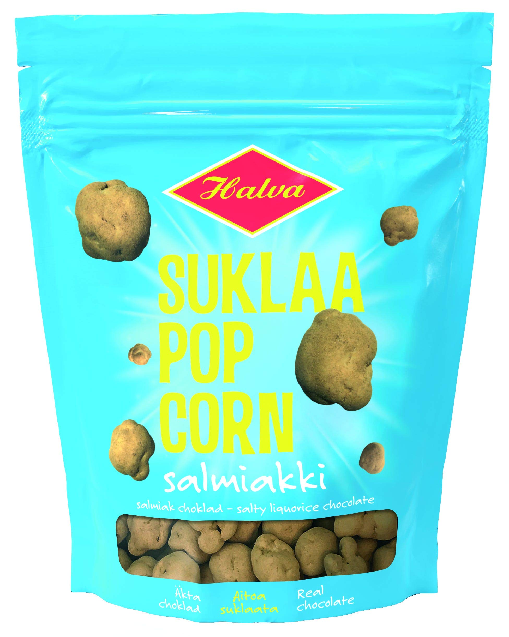 Premium Halva Chocolate Covered Popcorn with Salmiakki - 21 Packs (120g Each) - Perfect for Movie Nights, Gifts & Snacking