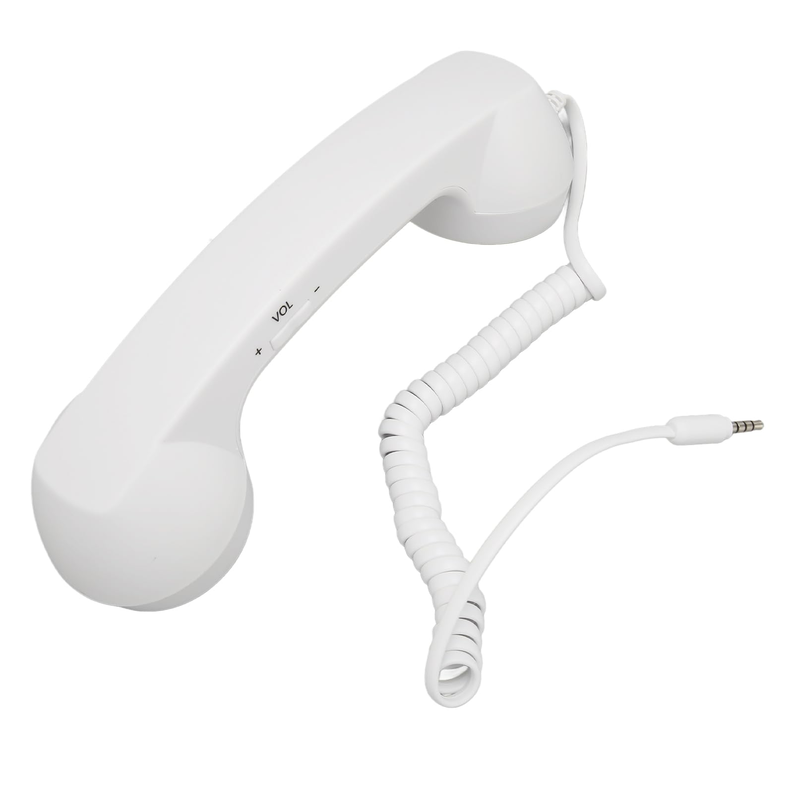 Adjustable Volume 3.5mm Plug Handheld Phone Receiver for Smartphone - Cell Phone Handset with Clear Sound Quality - Perfect for Office, Call Centers & Remote Work